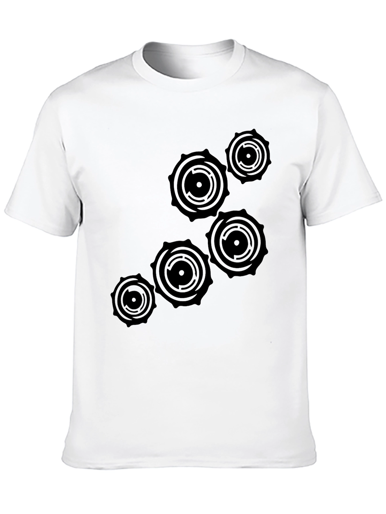 Abstract Circle Design Black T-Shirt