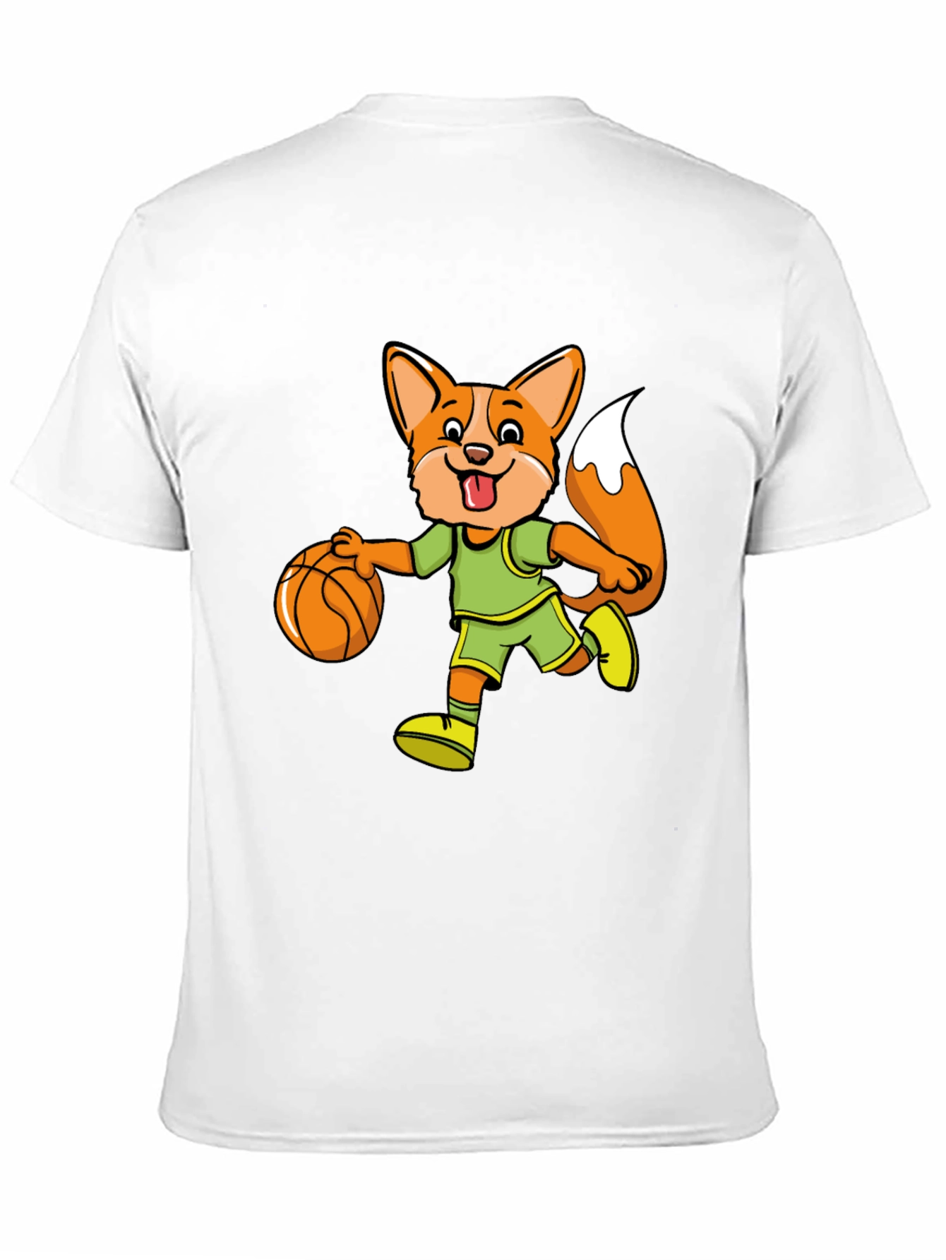 Cartoon Fox Basketball T-Shirt