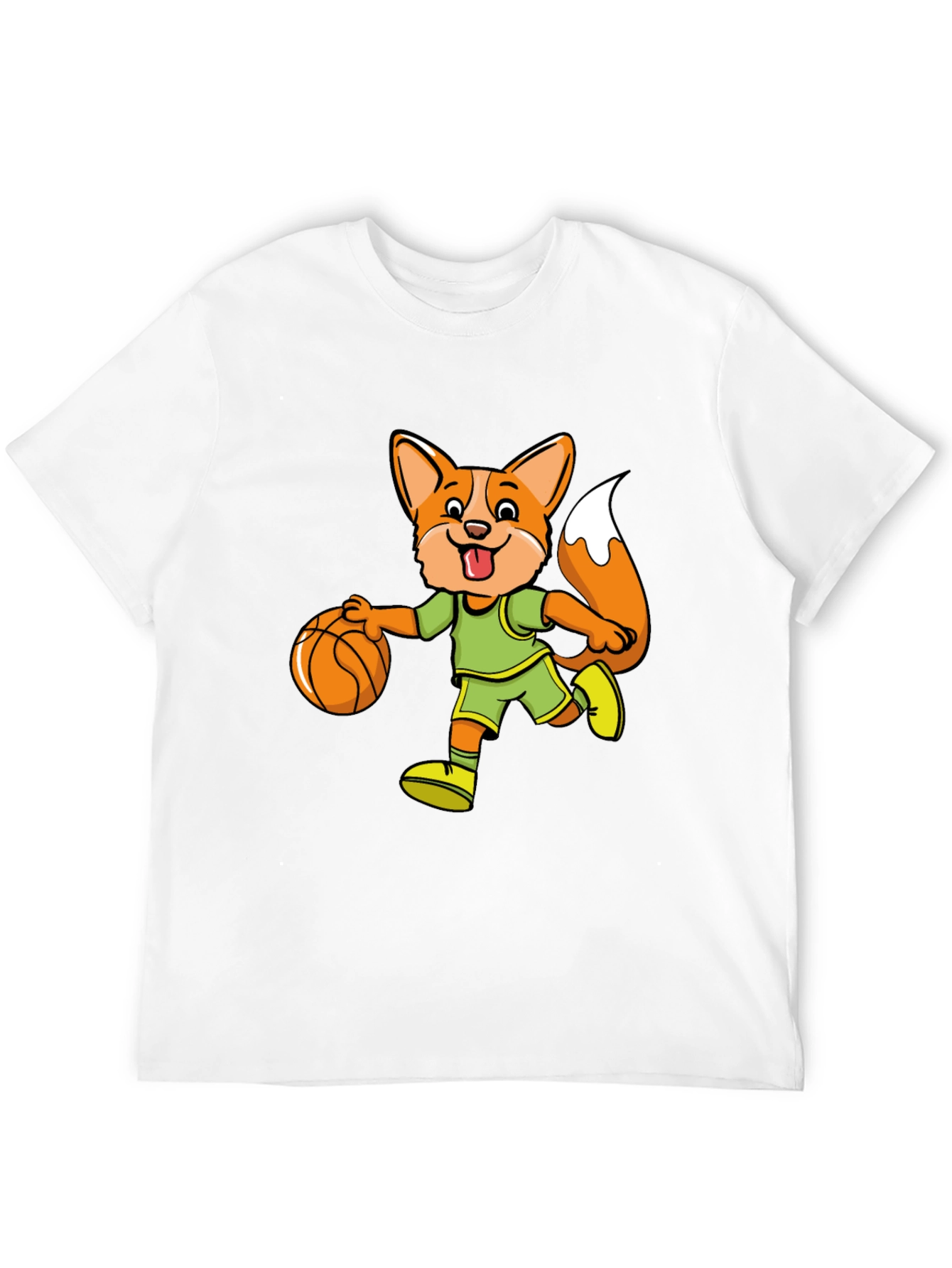 Cartoon Fox Basketball T-Shirt