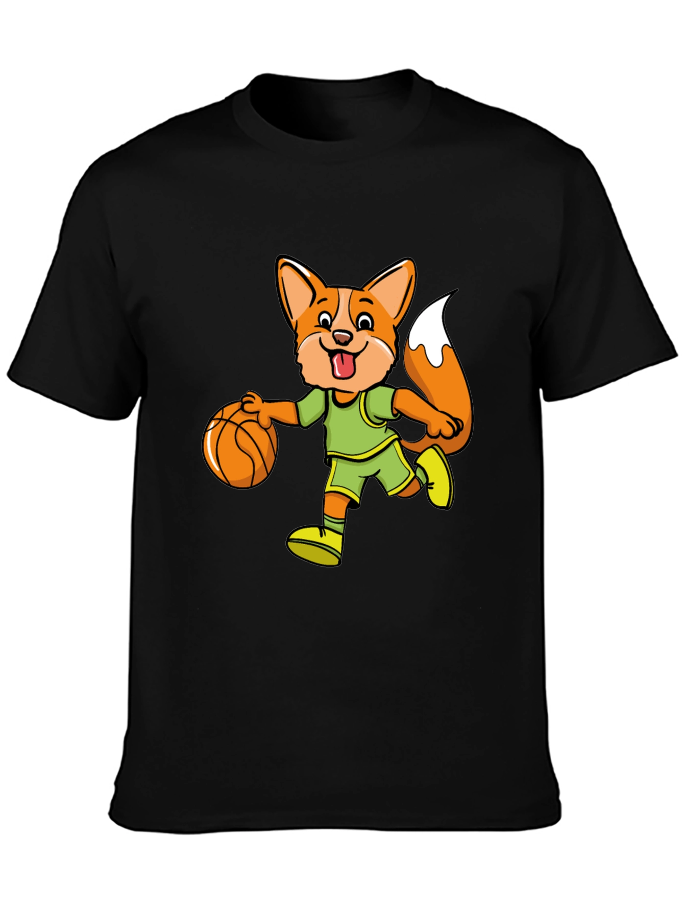 Cartoon Fox Basketball T-Shirt