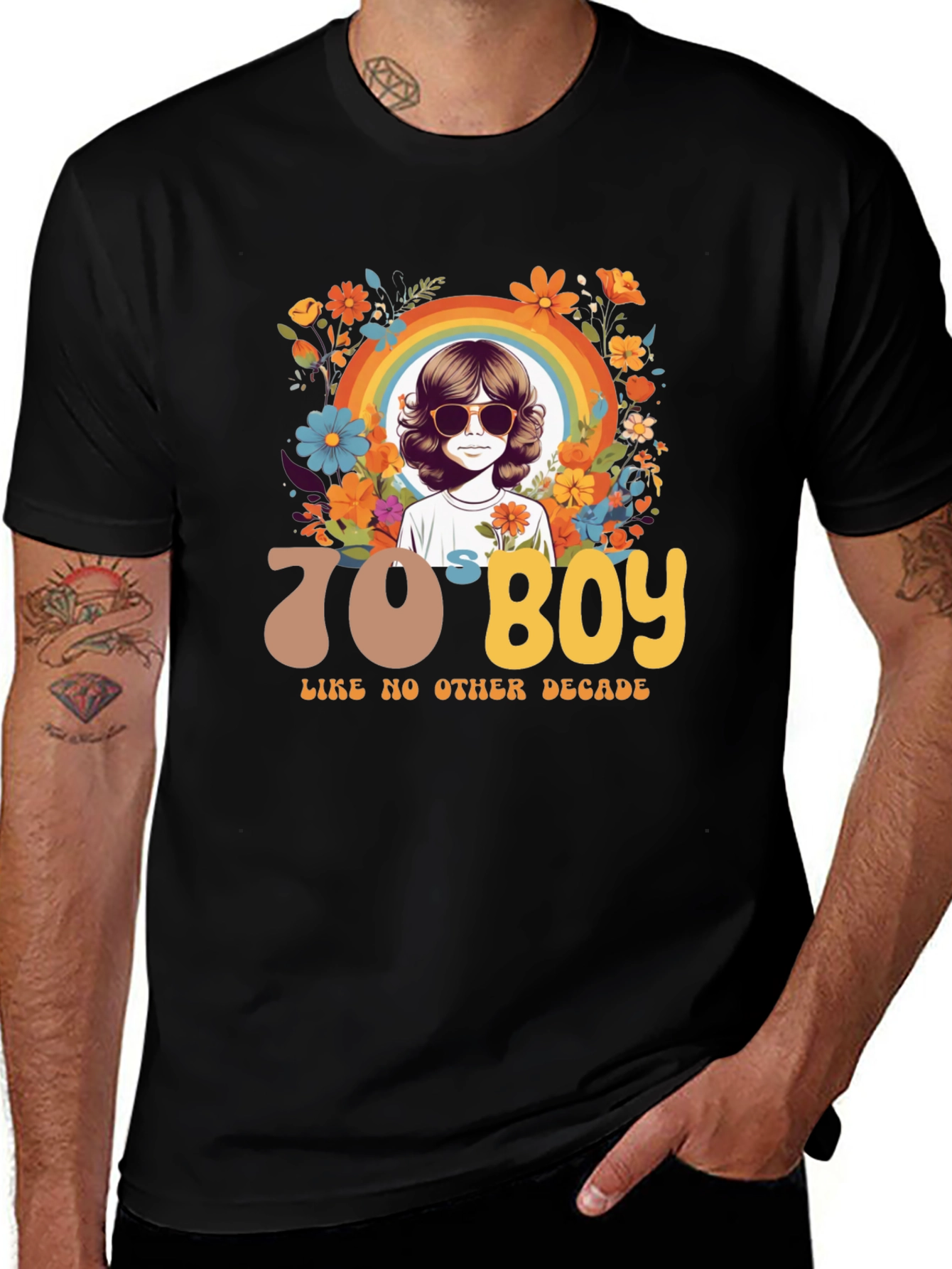 70s Boy Graphic Tee - Retro Style