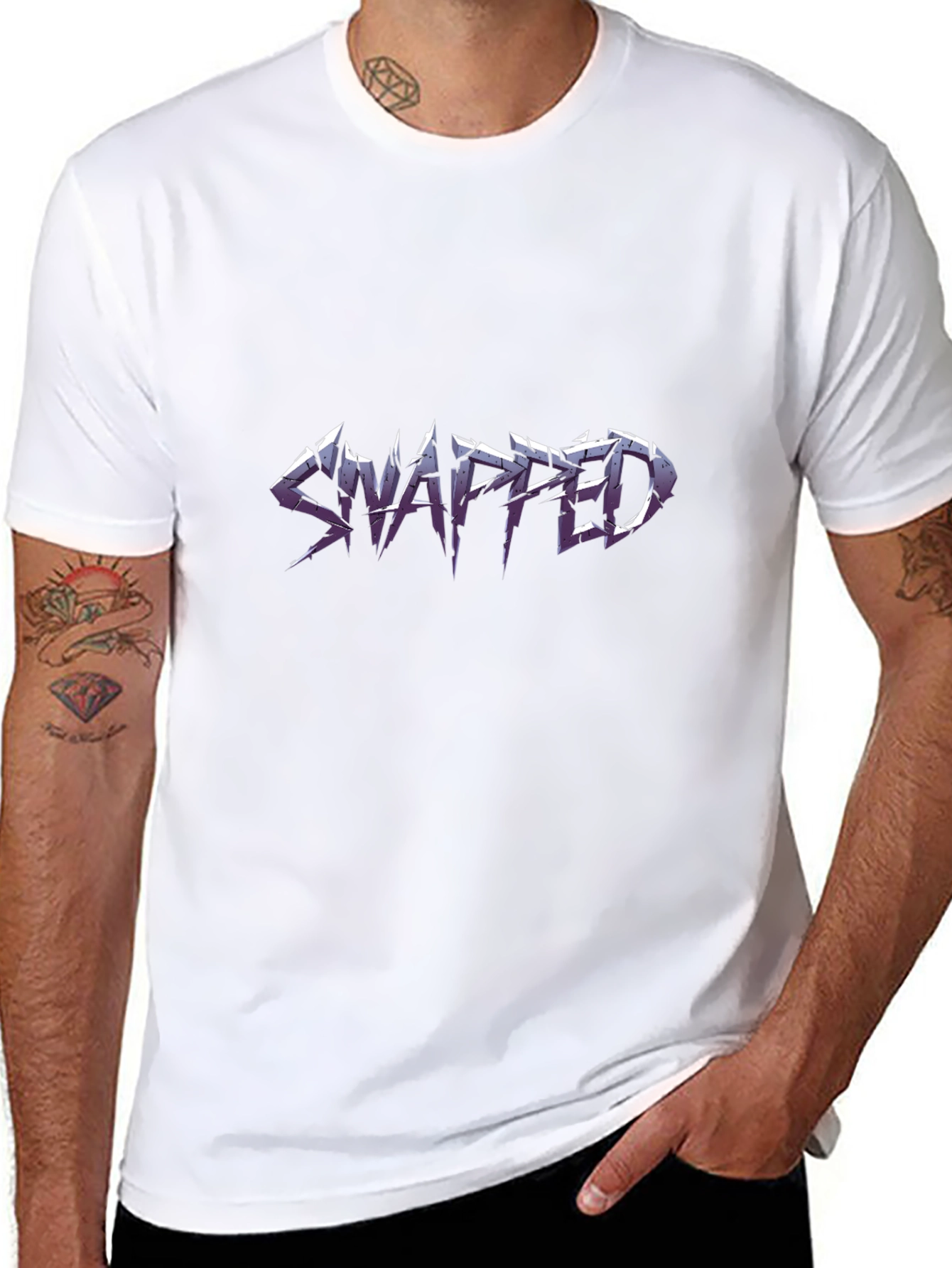 Snapped Graphic T-Shirt - Black Crew Neck Tee