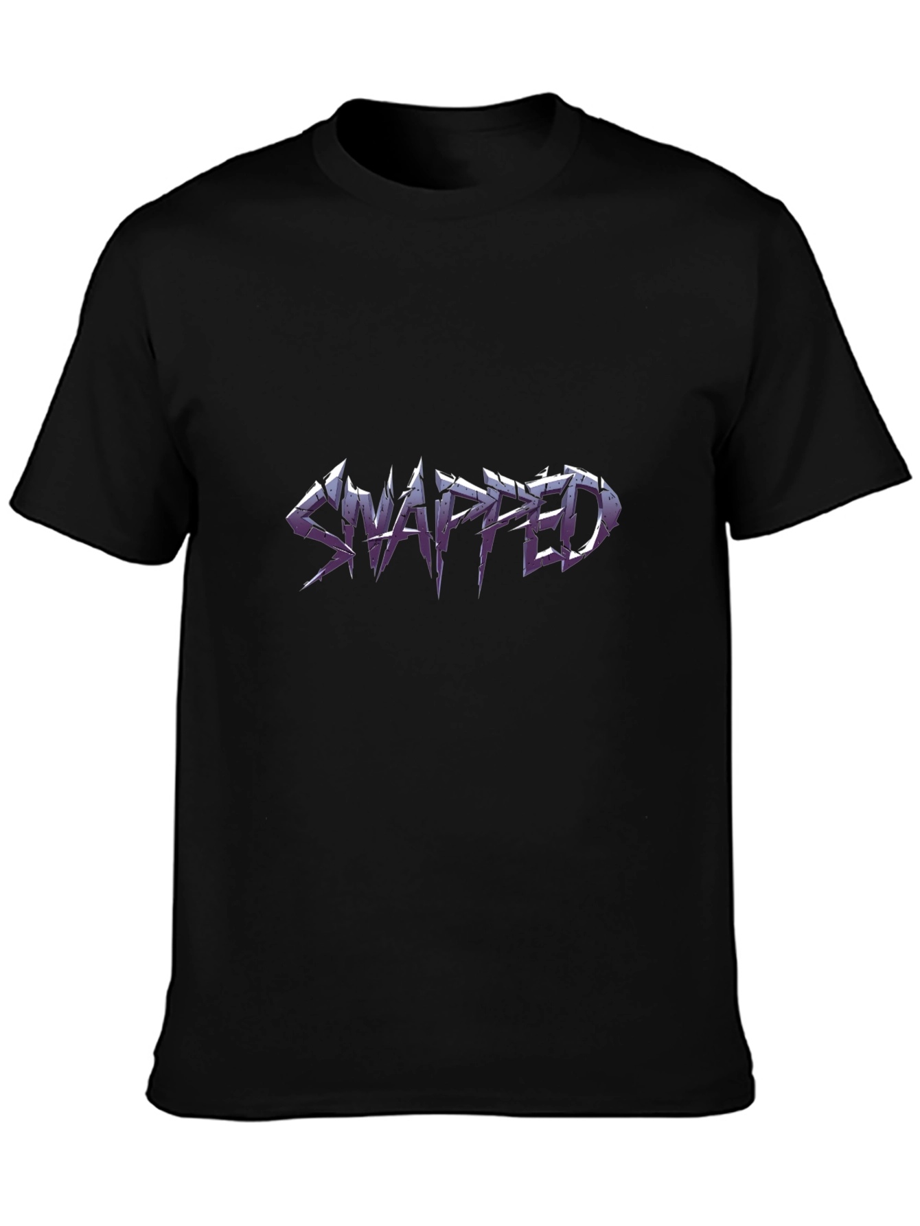 Snapped Graphic T-Shirt - Black Crew Neck Tee