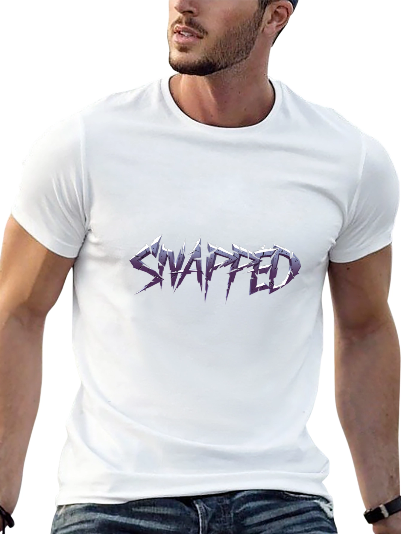 Snapped Graphic T-Shirt - Black Crew Neck Tee