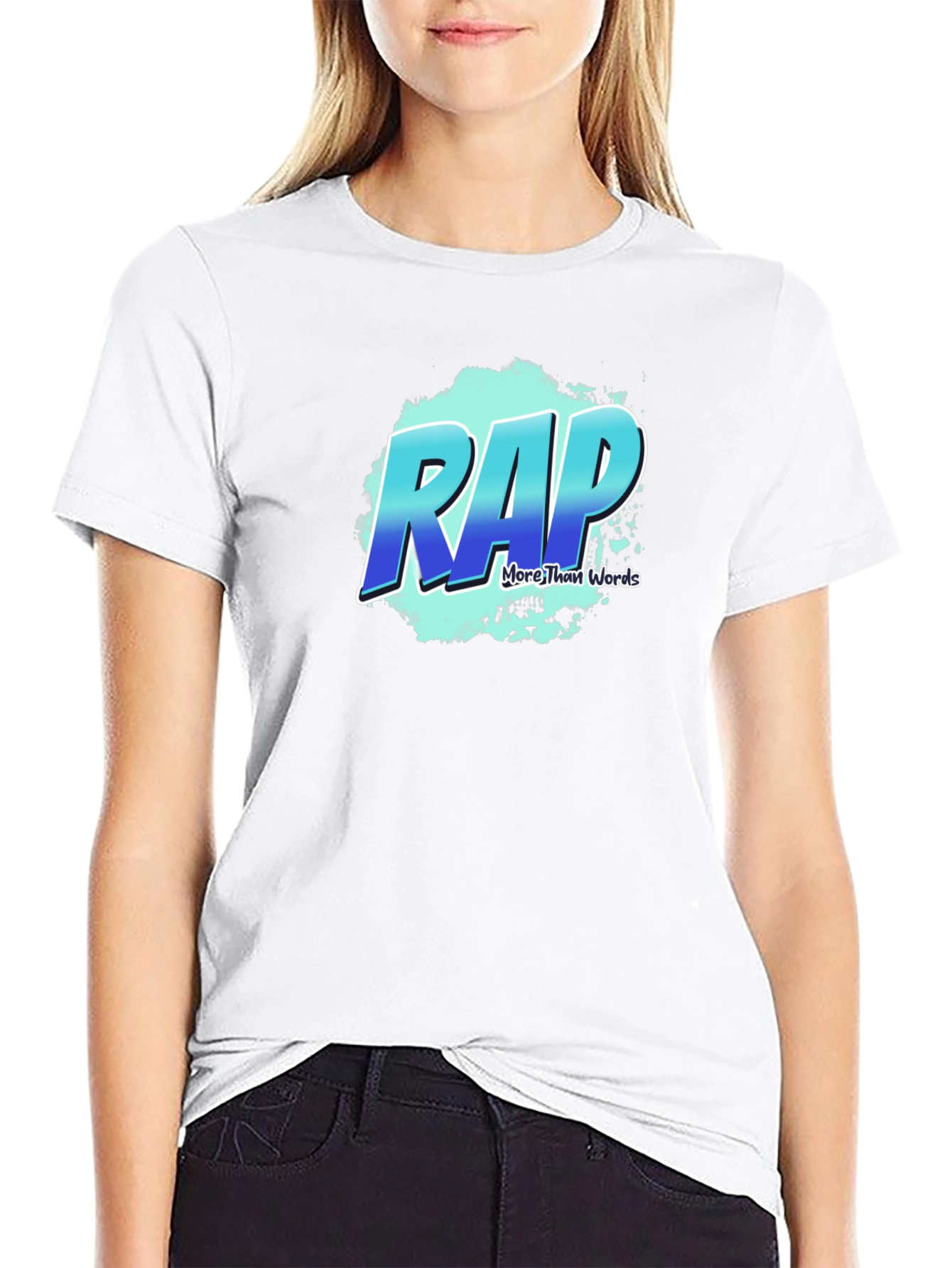 RAP More Than Words Black Graphic T-Shirt
