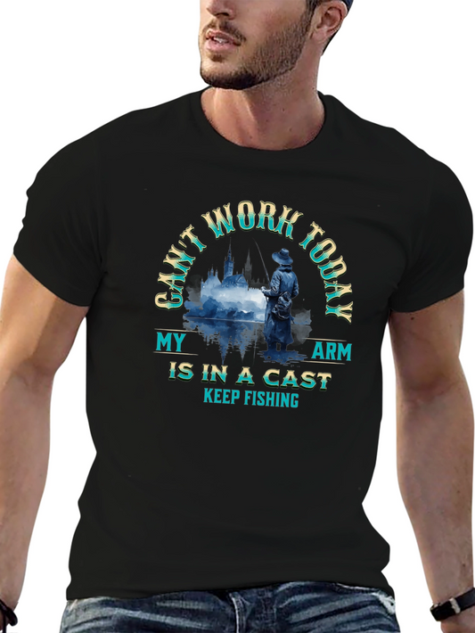 Funny Fishing T-Shirt - Cant Work Today Tee