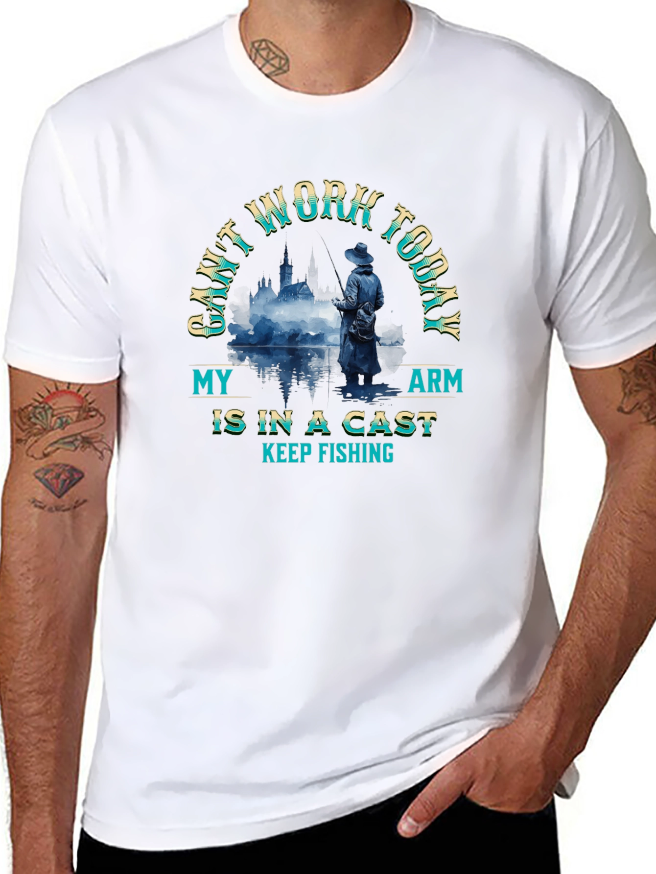 Funny Fishing T-Shirt - Cant Work Today Tee