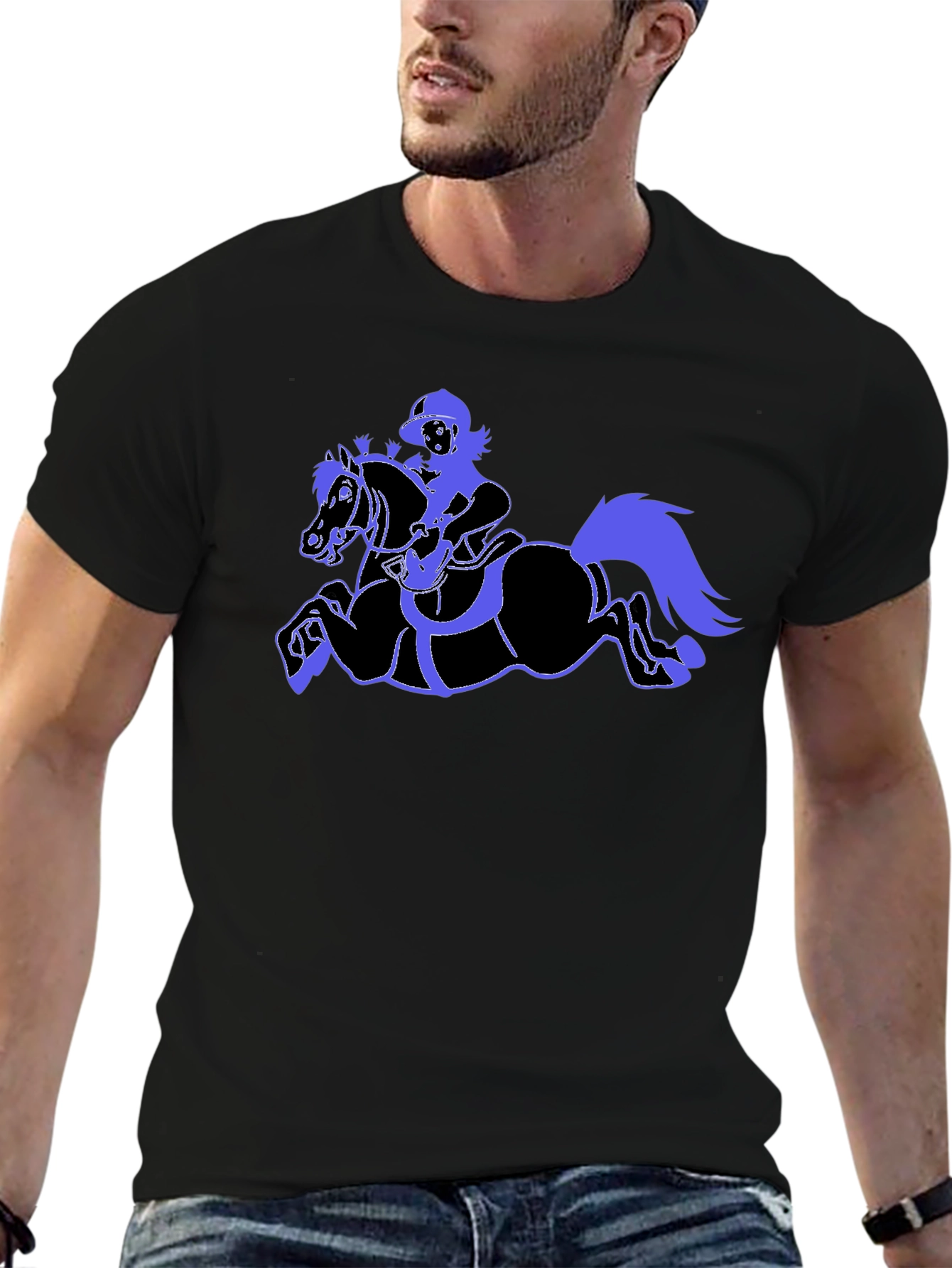 Equestrian Graphic Black T-Shirt