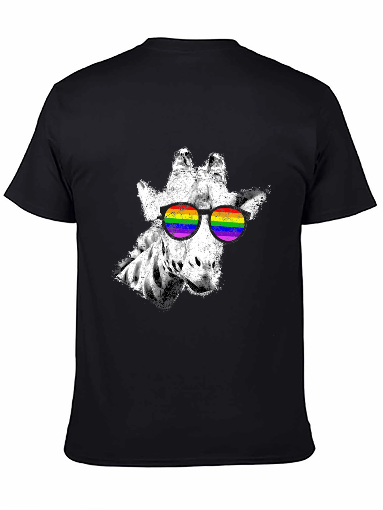 Cool Giraffe Rainbow Sunglasses Graphic Tee
