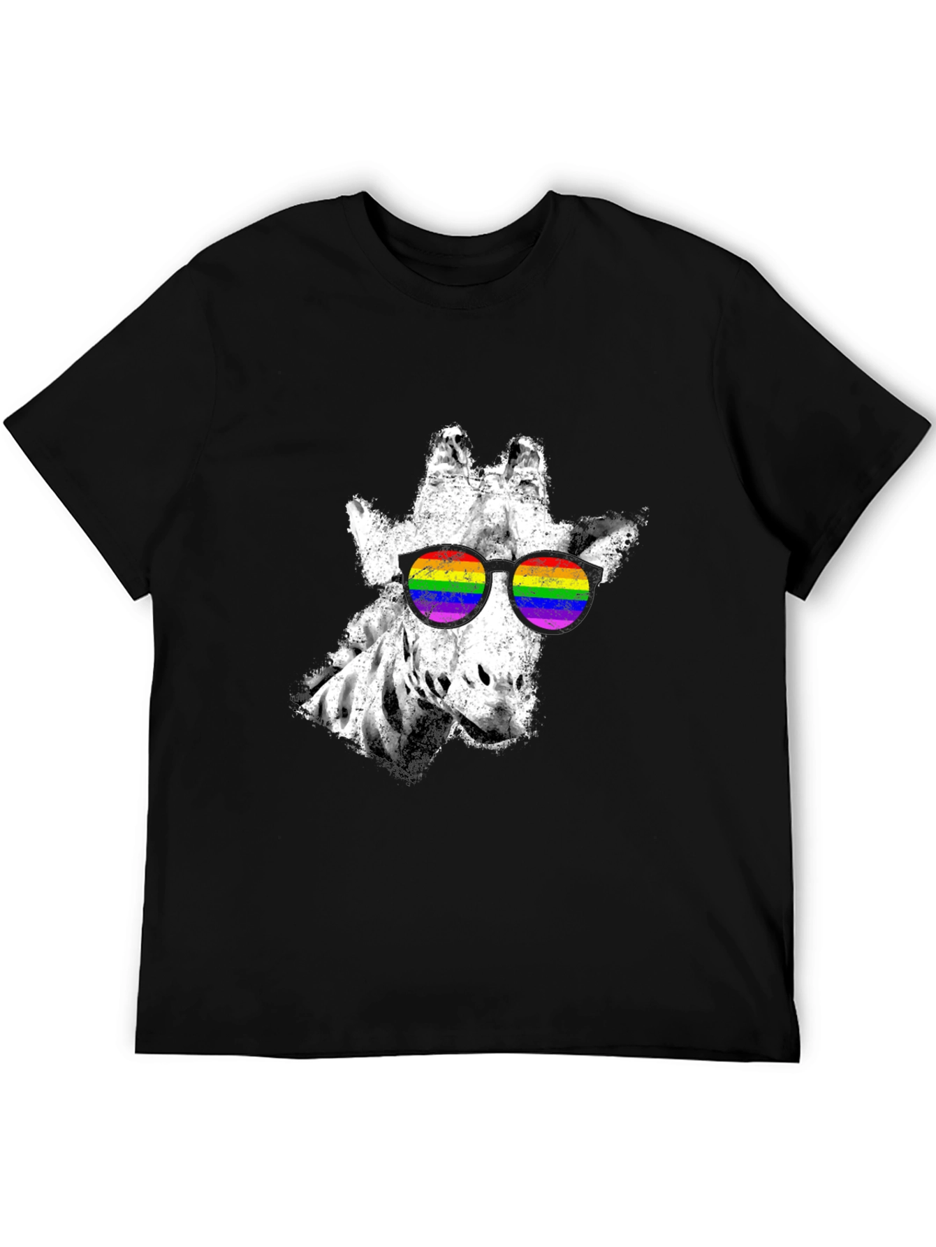 Cool Giraffe Rainbow Sunglasses Graphic Tee