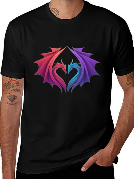 Dragon Heart Graphic Tee - Stylish Black T-Shirt