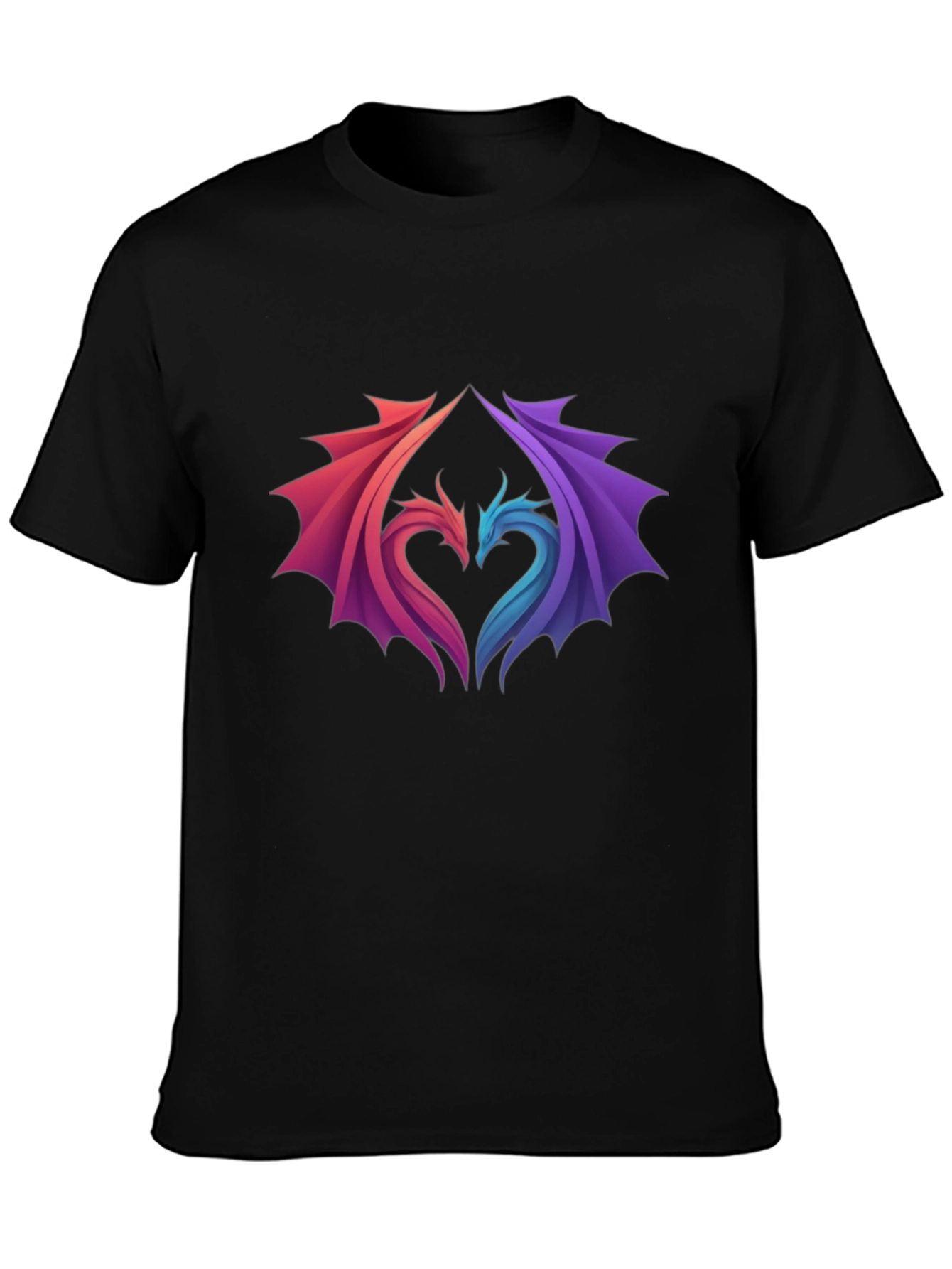 Dragon Heart Graphic Tee - Stylish Black T-Shirt