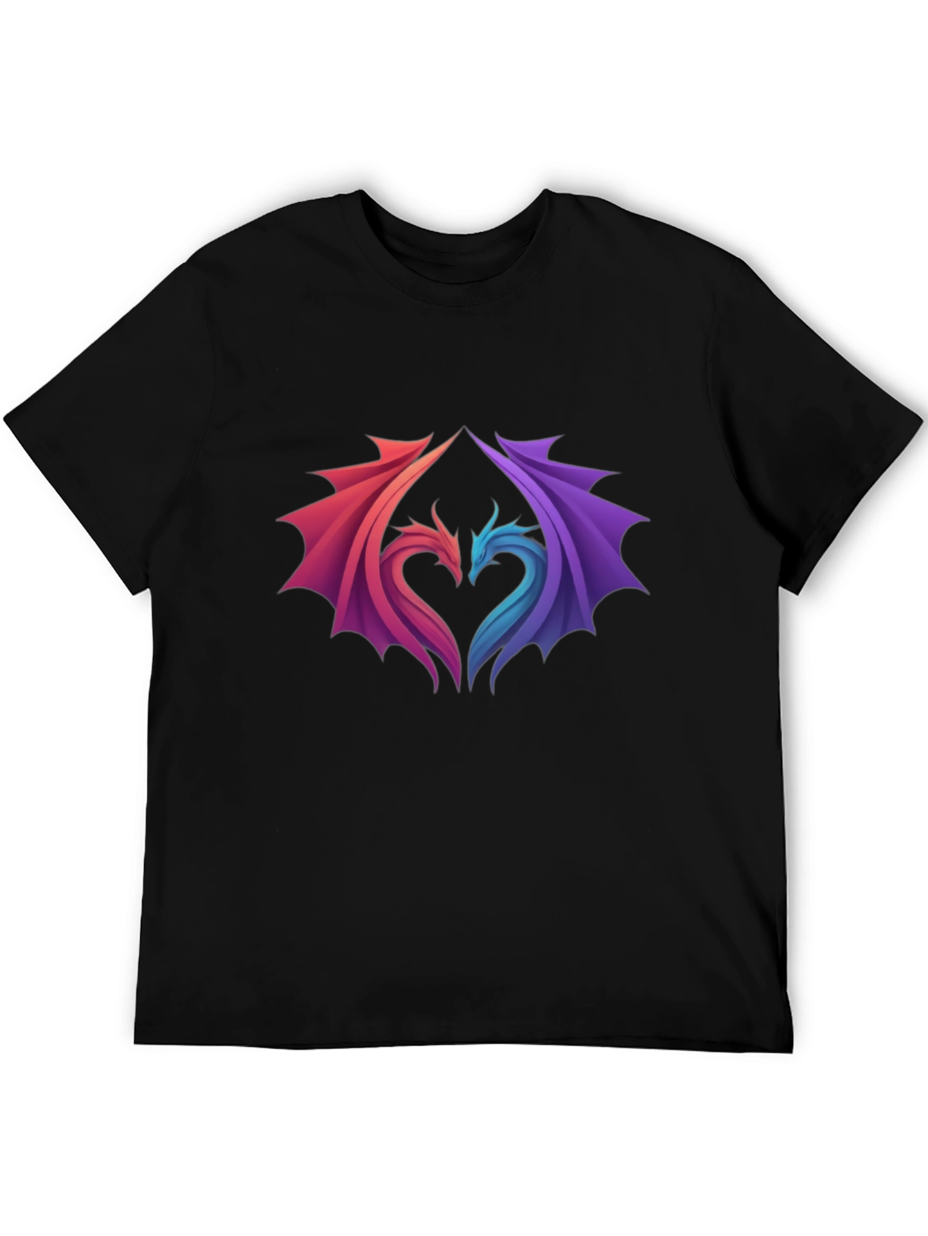 Dragon Heart Graphic Tee - Stylish Black T-Shirt