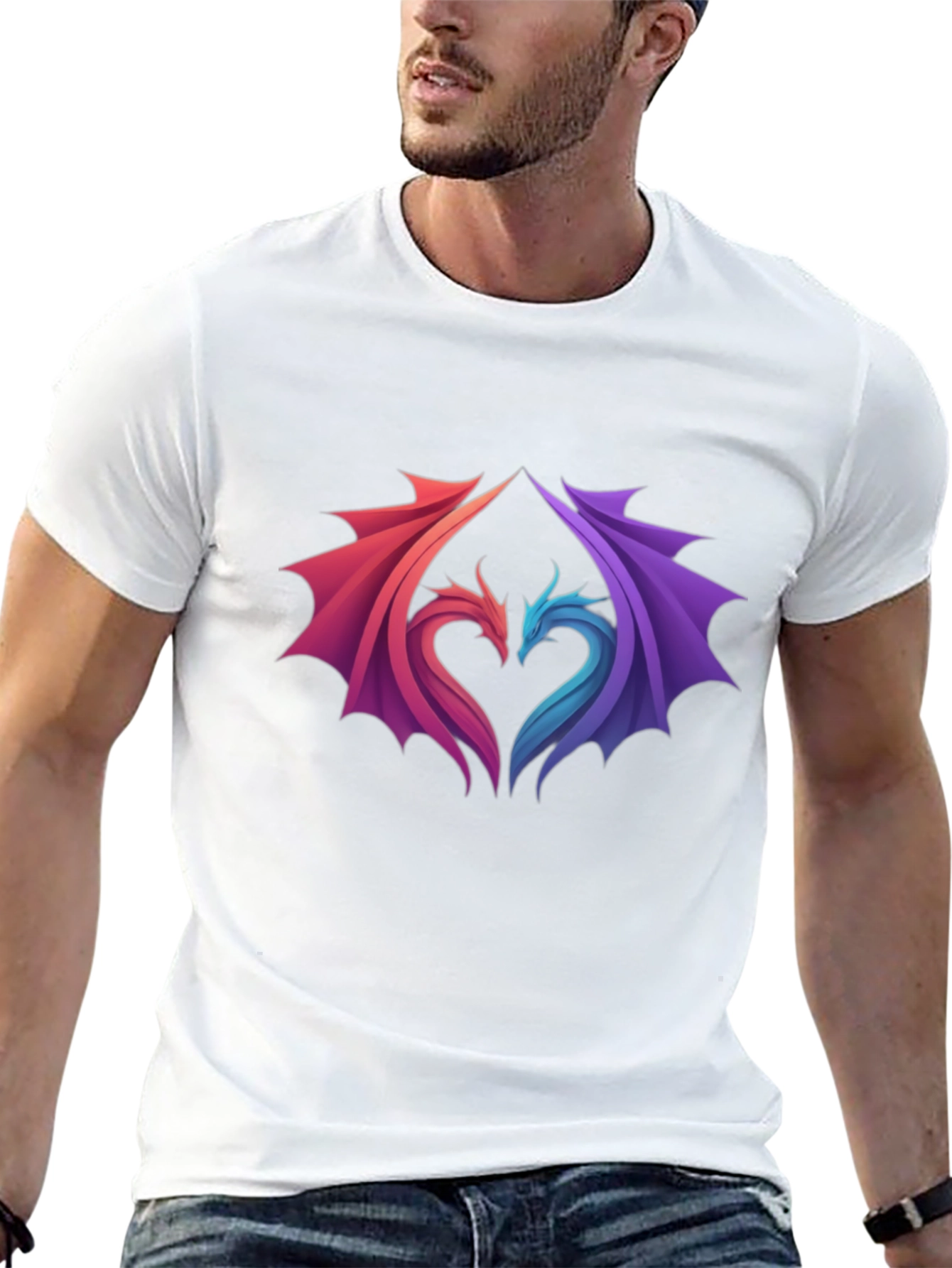 Dragon Heart Graphic Tee - Stylish Black T-Shirt
