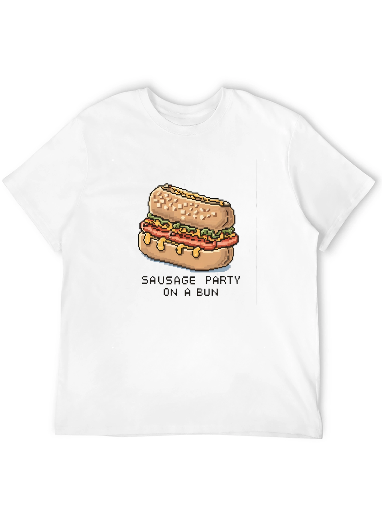 Pixelated Sausage Party T-Shirt - Black