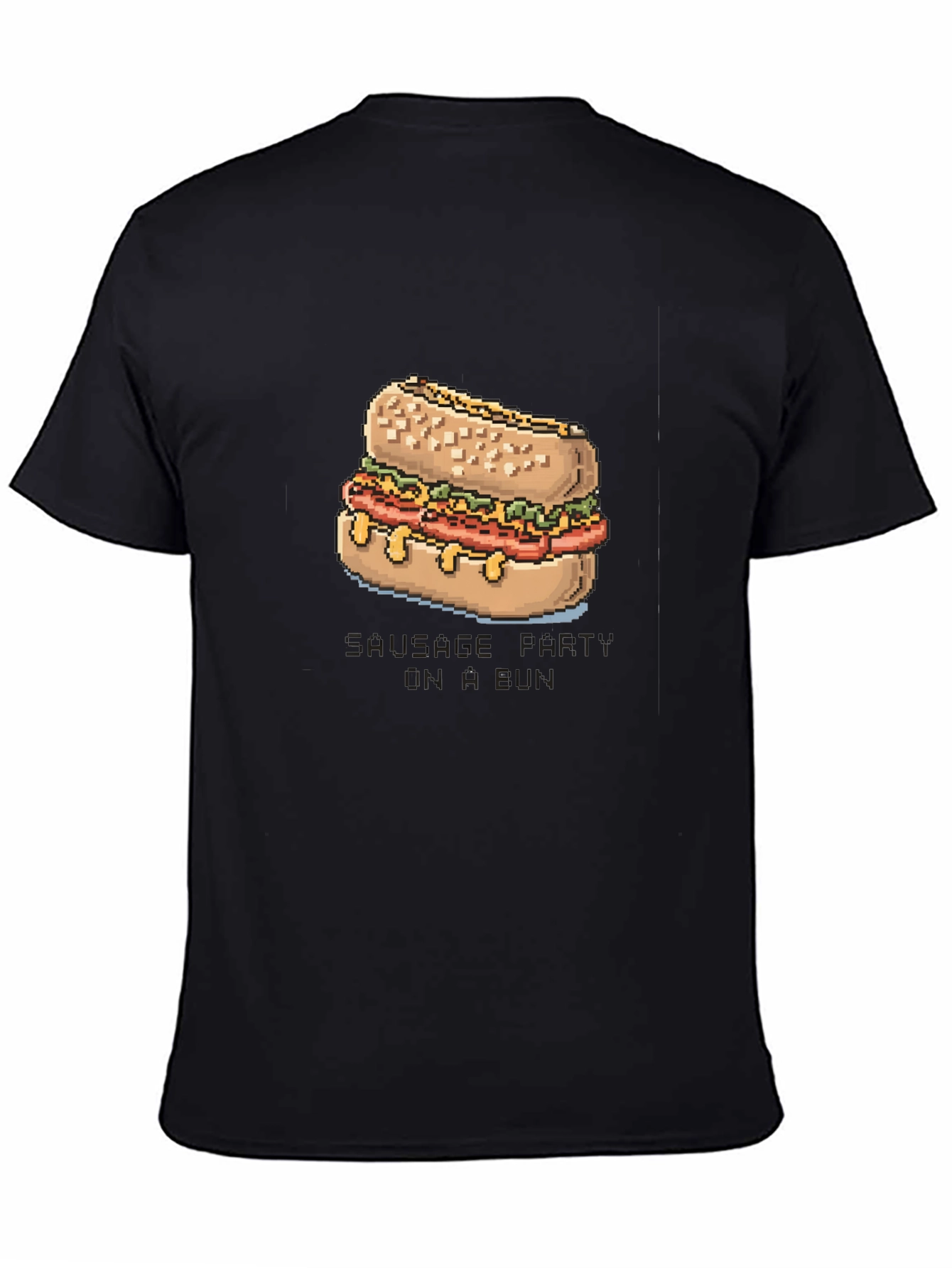 Pixelated Sausage Party T-Shirt - Black