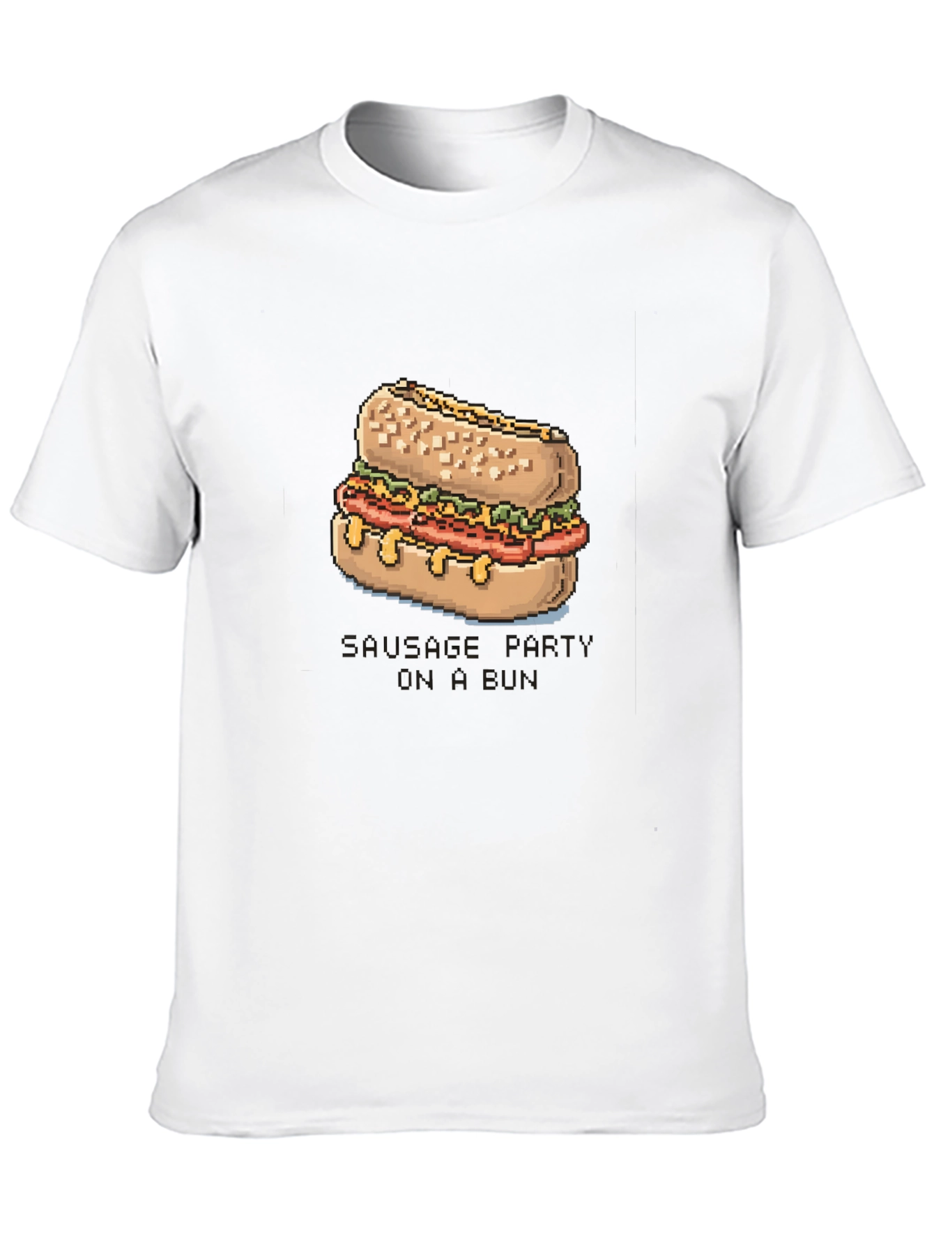Pixelated Sausage Party T-Shirt - Black