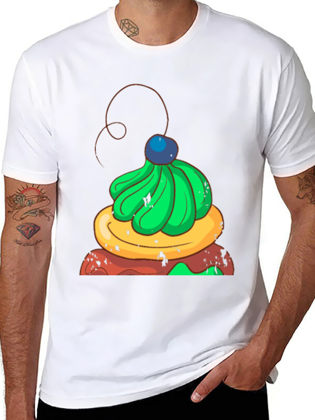 Fun Cupcake Graphic Tee - Casual Black T-Shirt