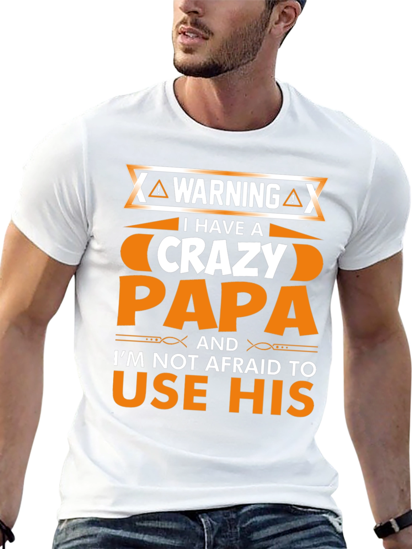 Warning Crazy Papa Graphic T-Shirt