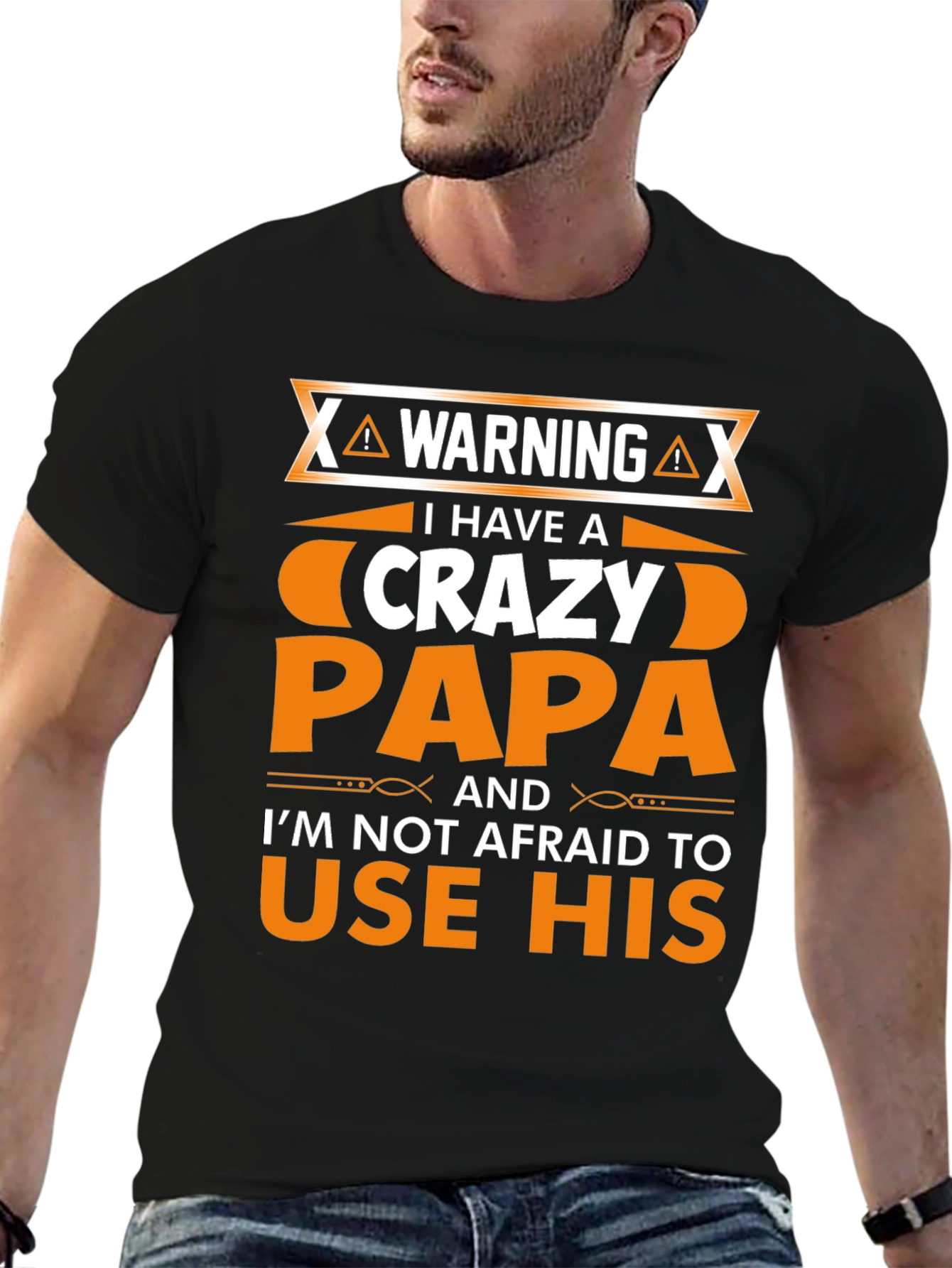 Warning Crazy Papa Graphic T-Shirt