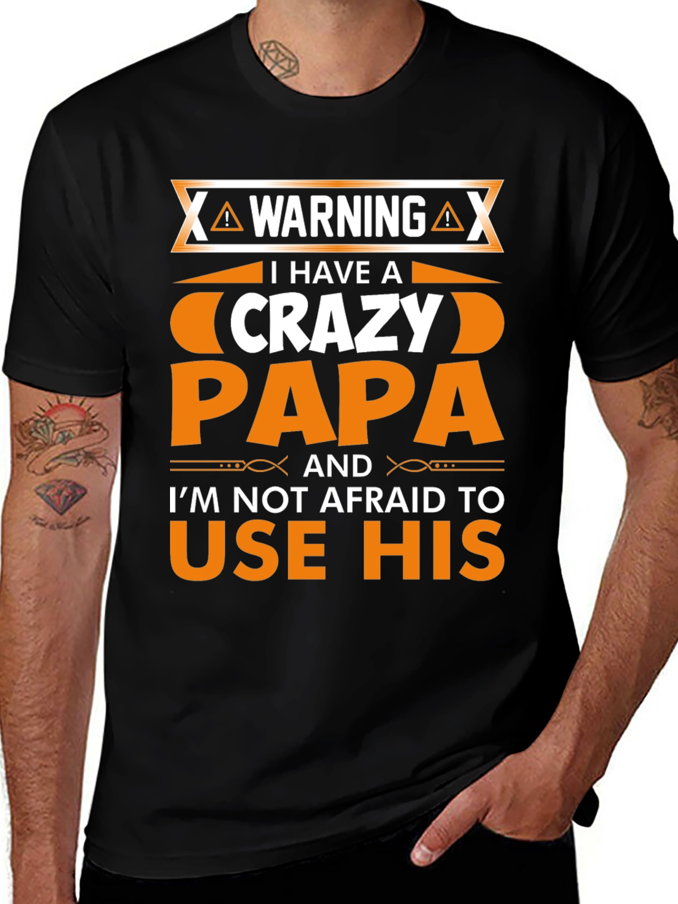 Warning Crazy Papa Graphic T-Shirt