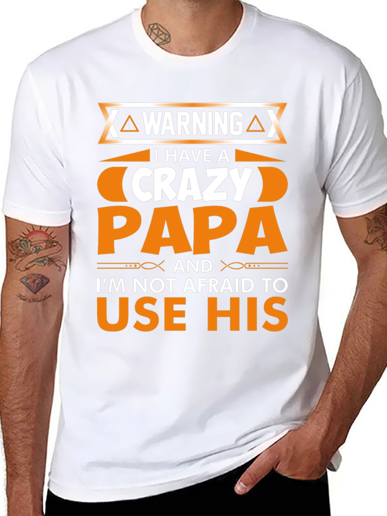 Warning Crazy Papa Graphic T-Shirt