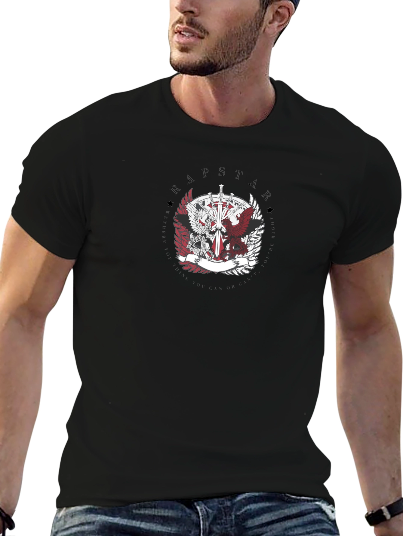 Black Rapstar Emblem Tee