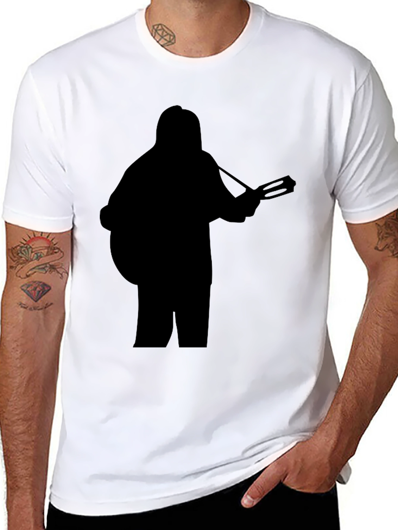 Silhouette Guitarist Graphic Black T-Shirt