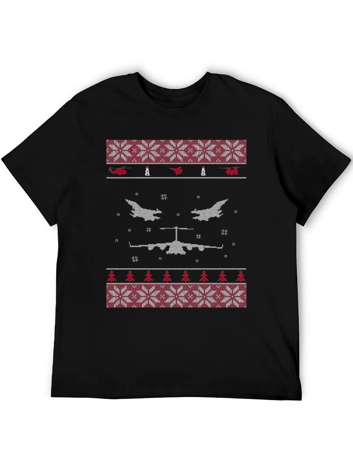 Novelty Airplane Ugly Christmas Sweater T-Shirt