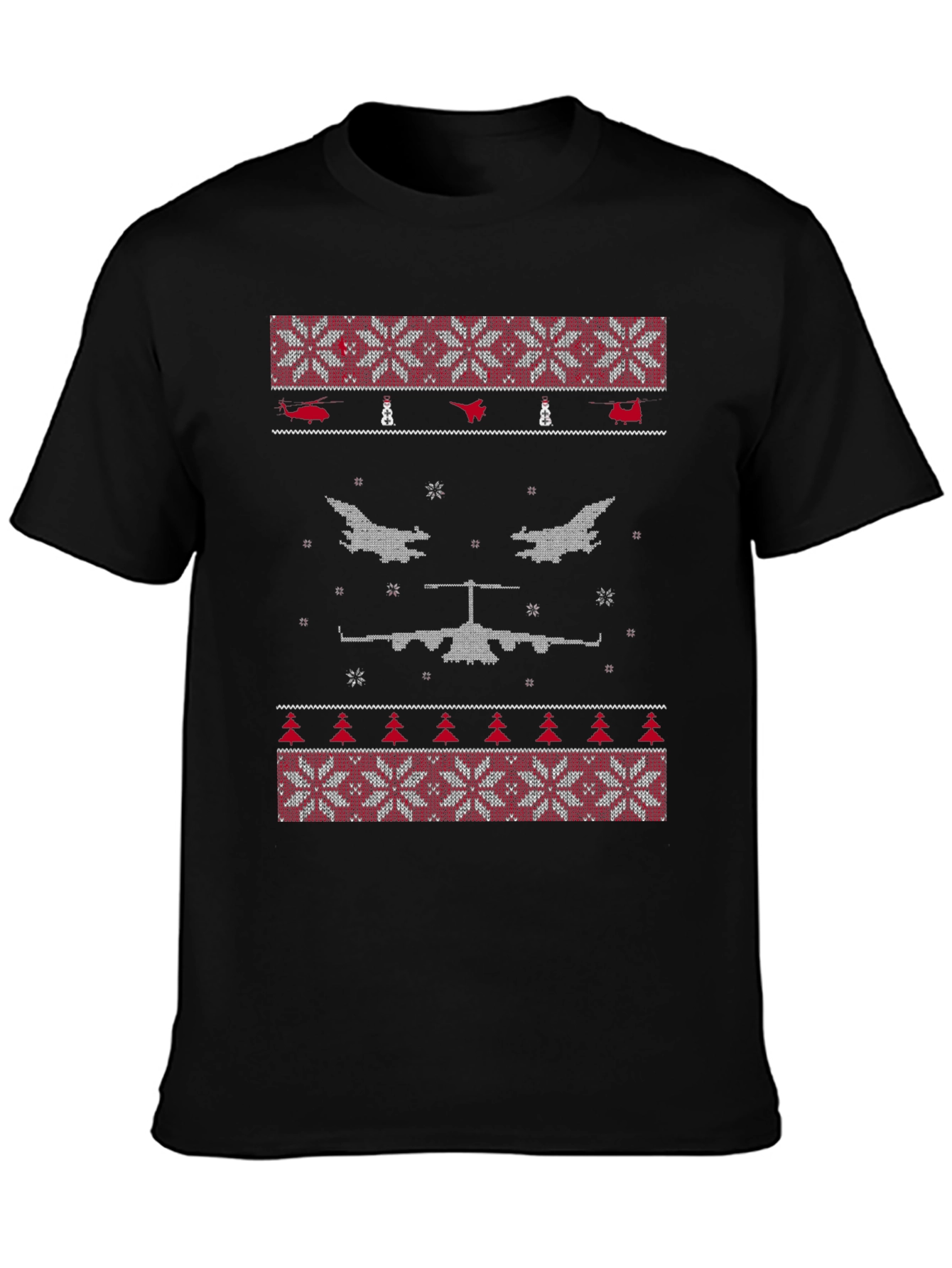 Novelty Airplane Ugly Christmas Sweater T-Shirt