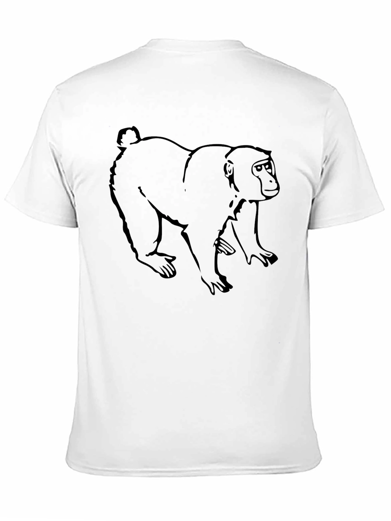 Monkey Graphic Tee - Black Cotton Casual Shirt