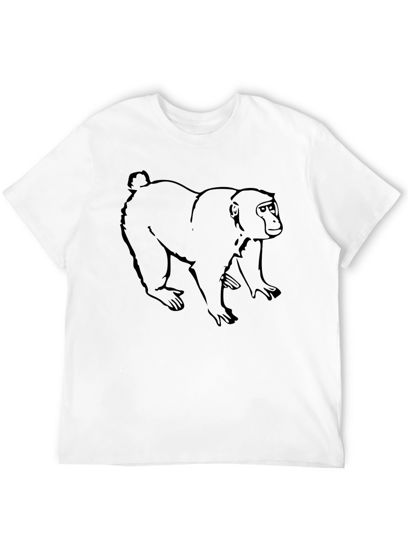 Monkey Graphic Tee - Black Cotton Casual Shirt
