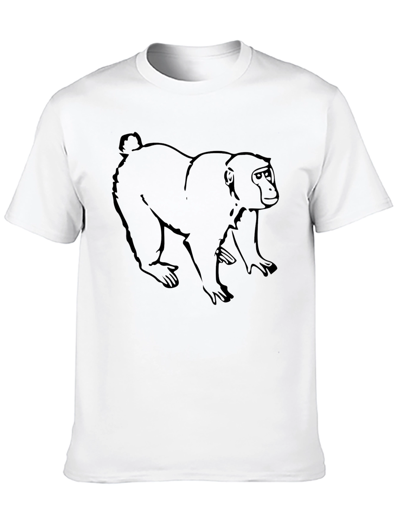 Monkey Graphic Tee - Black Cotton Casual Shirt