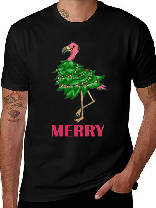 Festive Flamingo Christmas Tee