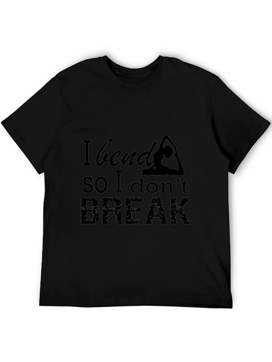 Yoga Graphic Tee - I Bend So I Dont Break - Casual Black T-Shirt