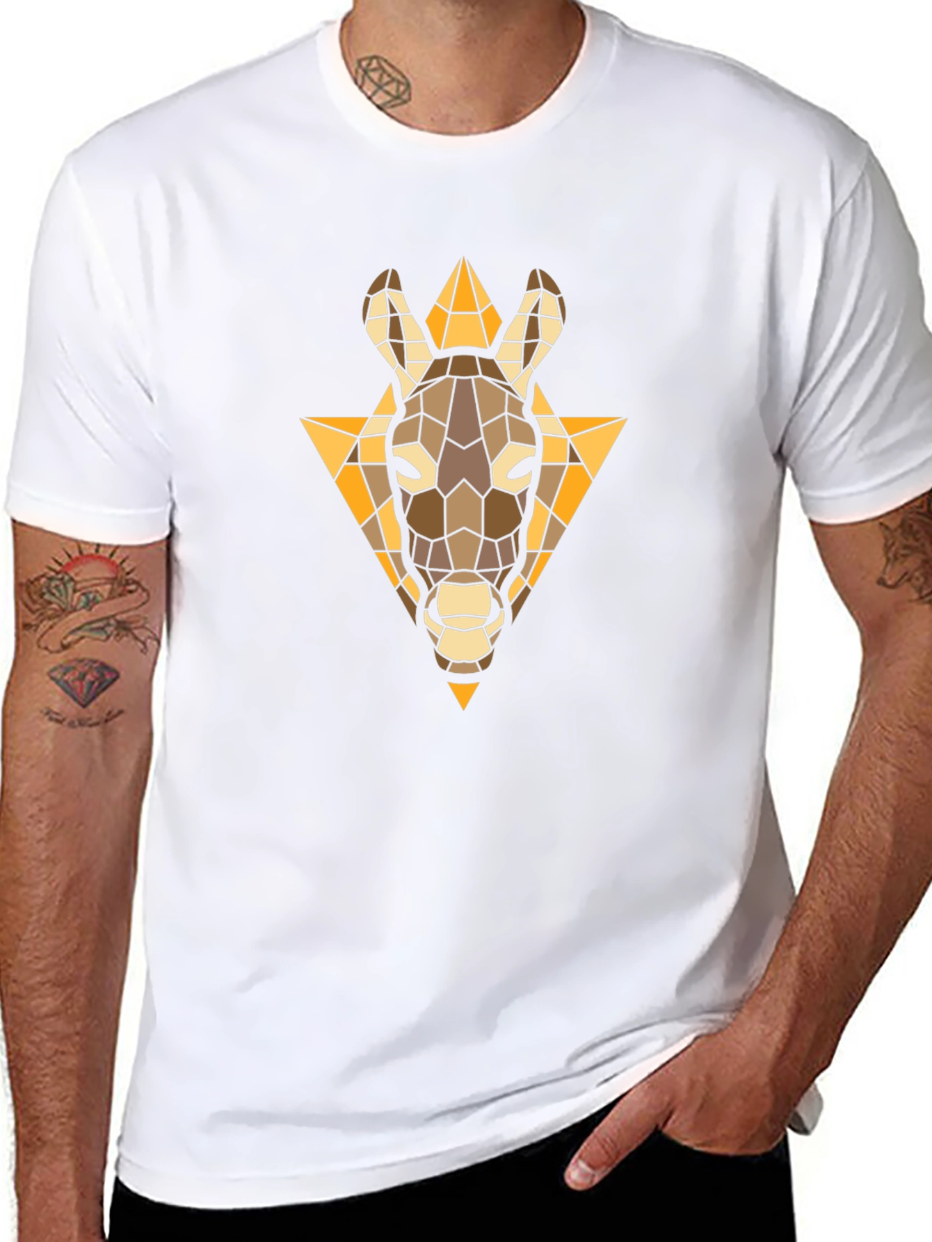 Geometric Donkey Graphic T-Shirt - Modern Casual Wear