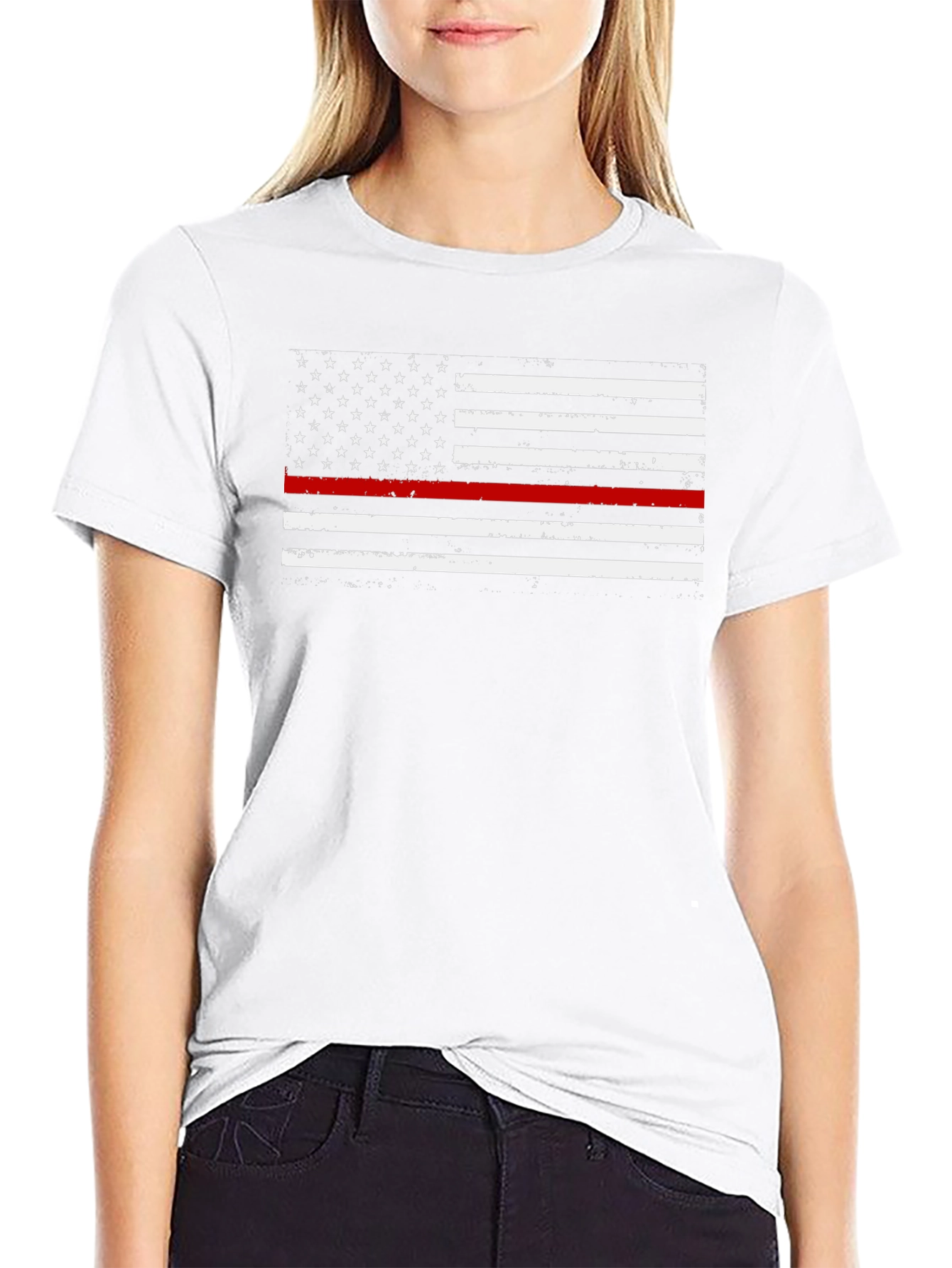 Thin Red Line American Flag Graphic Tee