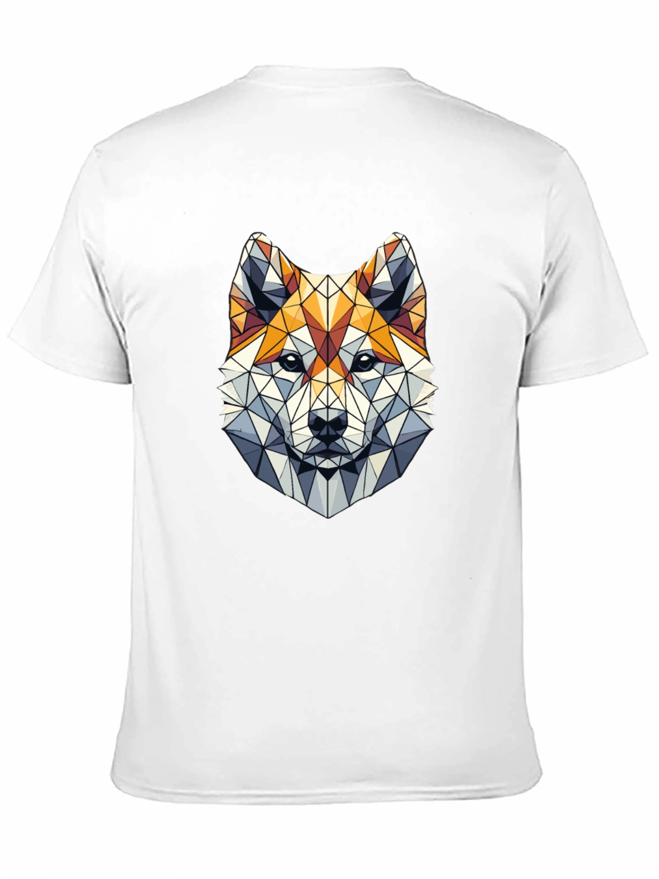 Geometric Dog Head Graphic Black T-Shirt