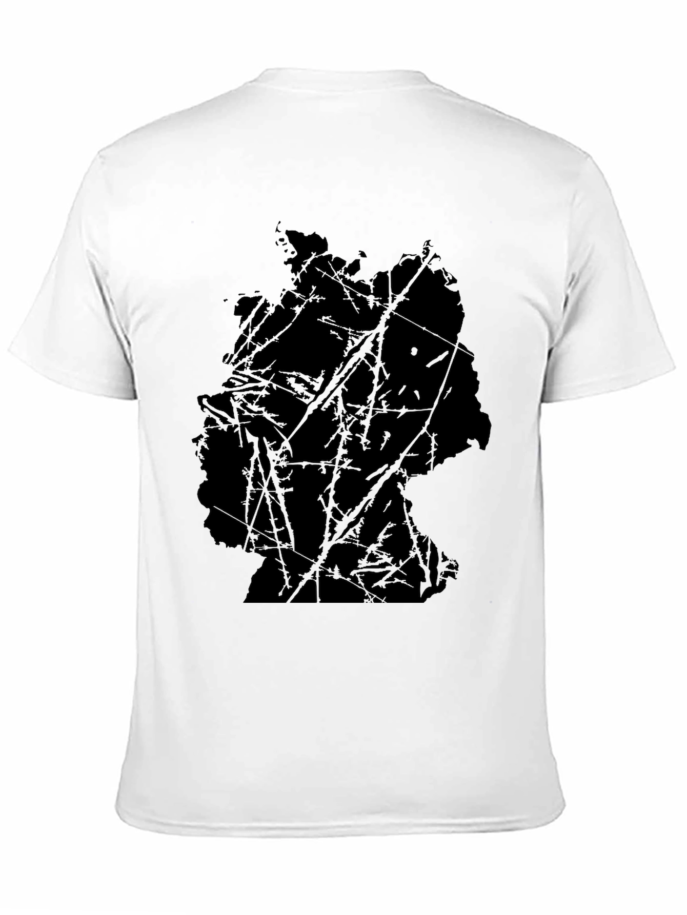 Abstract Map Graphic Black T-Shirt