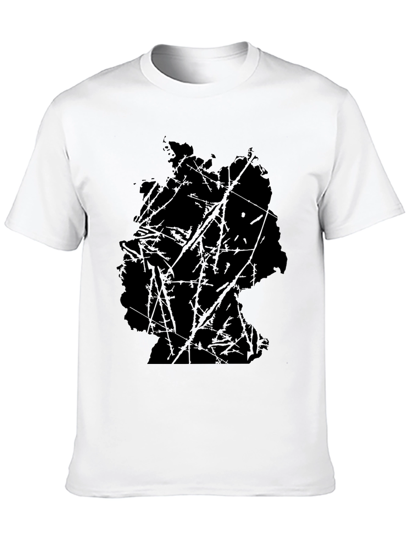 Abstract Map Graphic Black T-Shirt