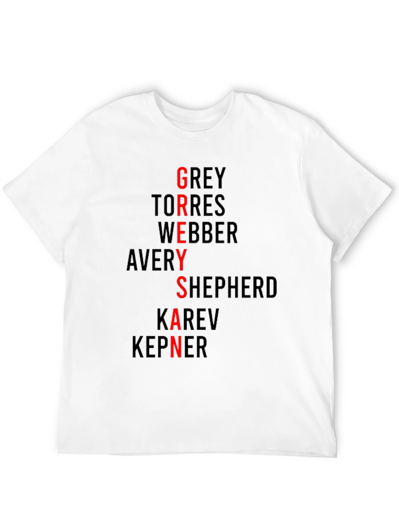 Greys Anatomy Inspired Names T-Shirt