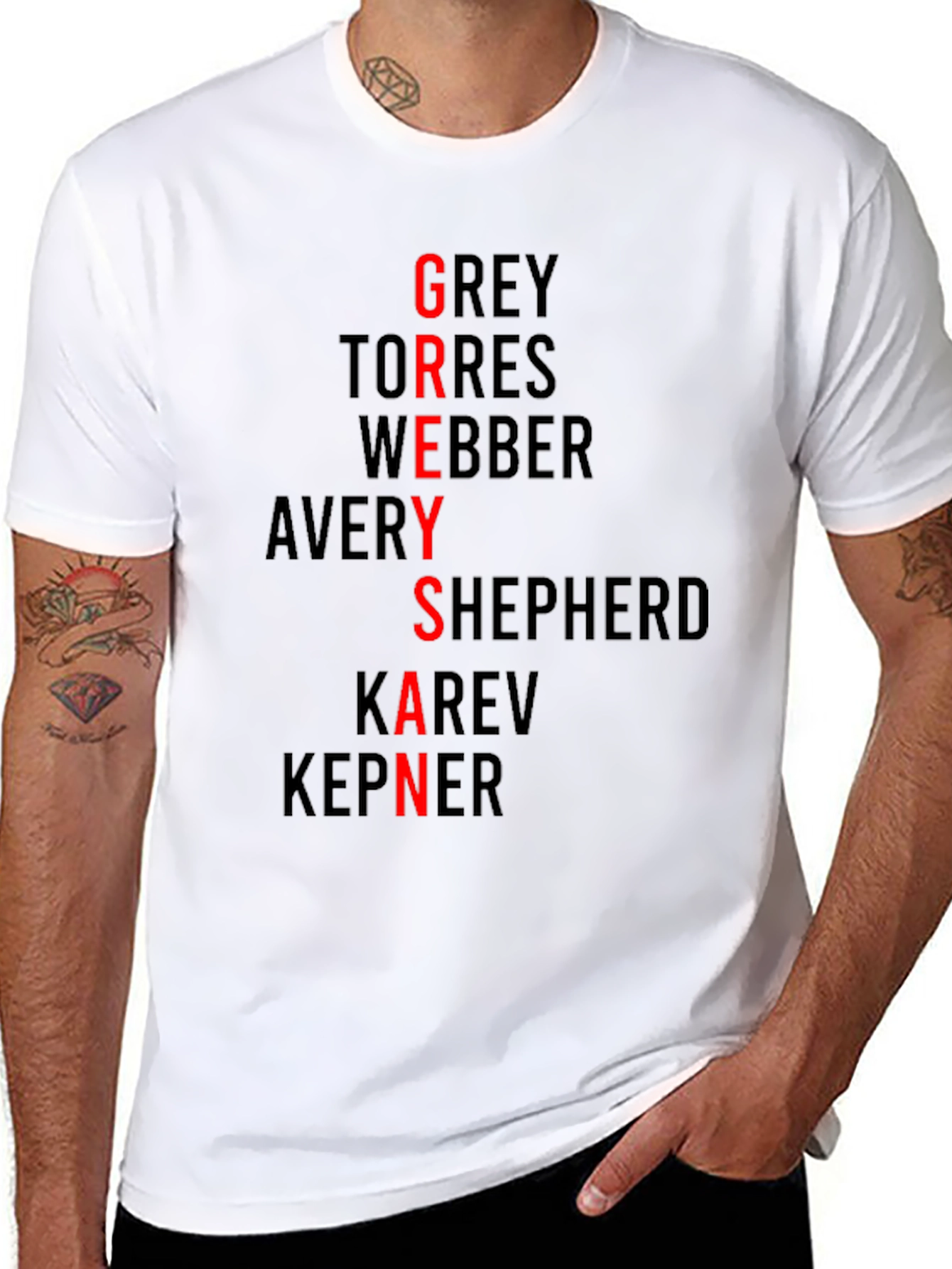 Greys Anatomy Inspired Names T-Shirt