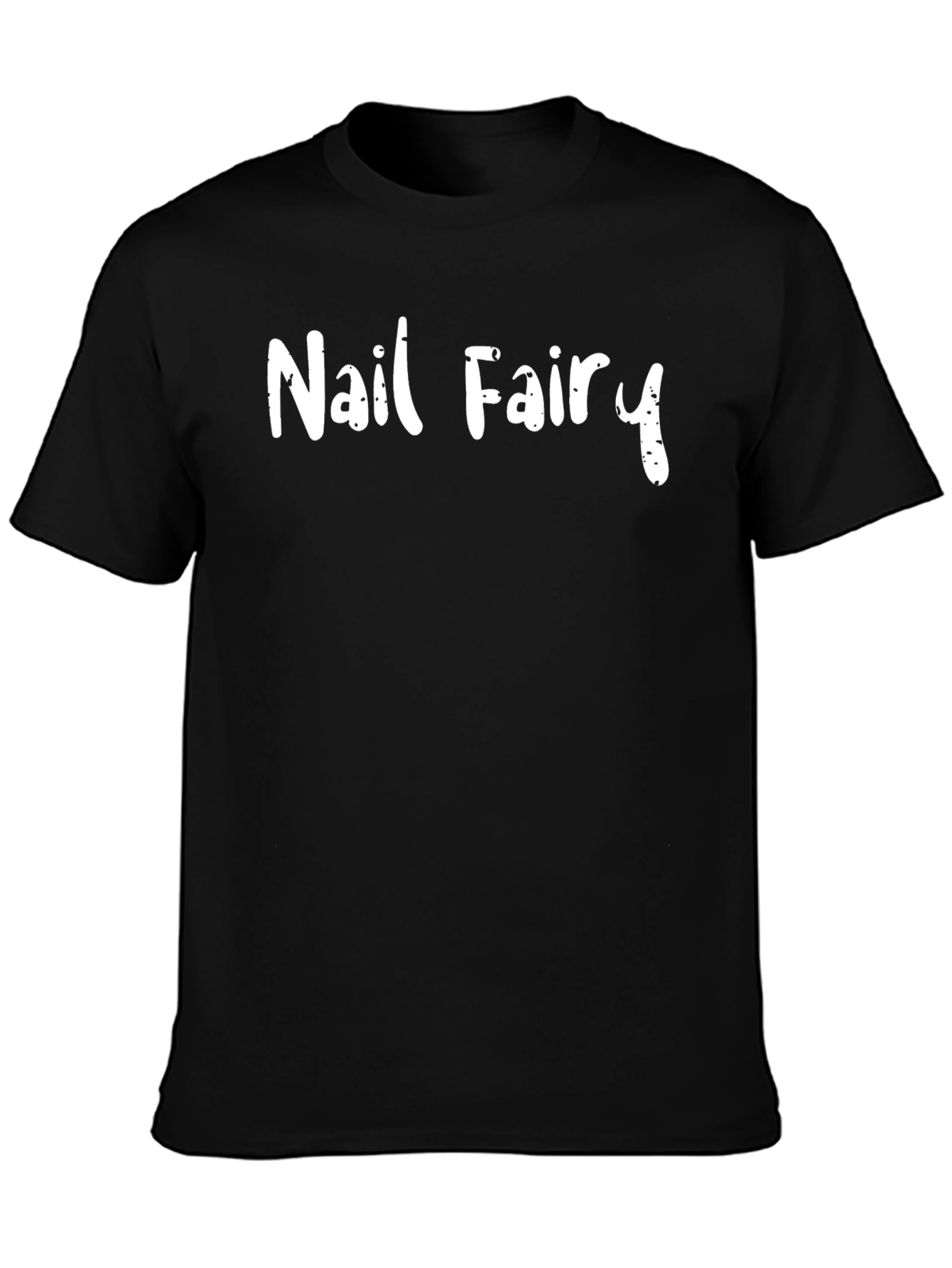 Nail Fairy Graphic Tee - Black Cotton T-Shirt