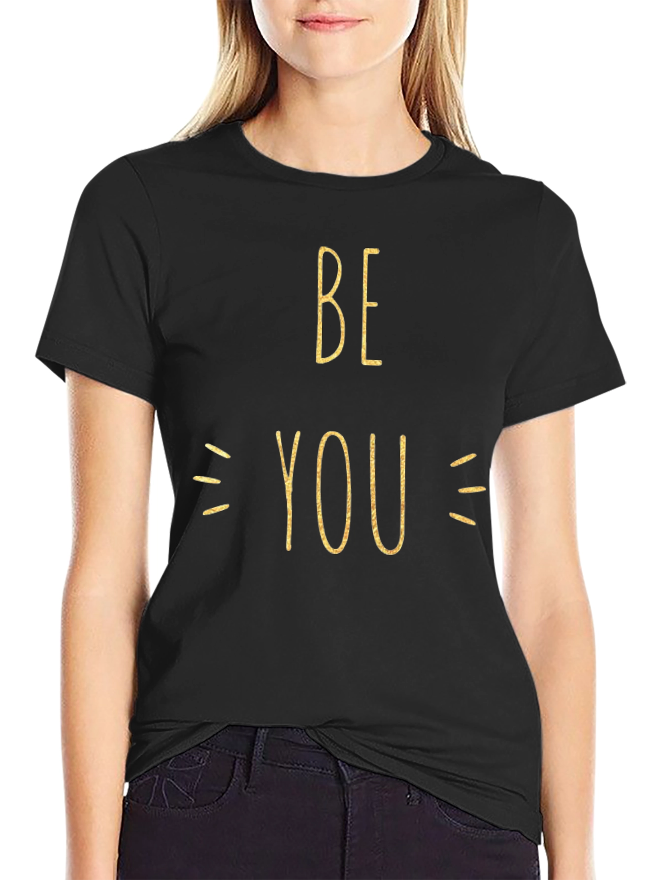 Be You Graphic Print Crew Neck T-Shirt