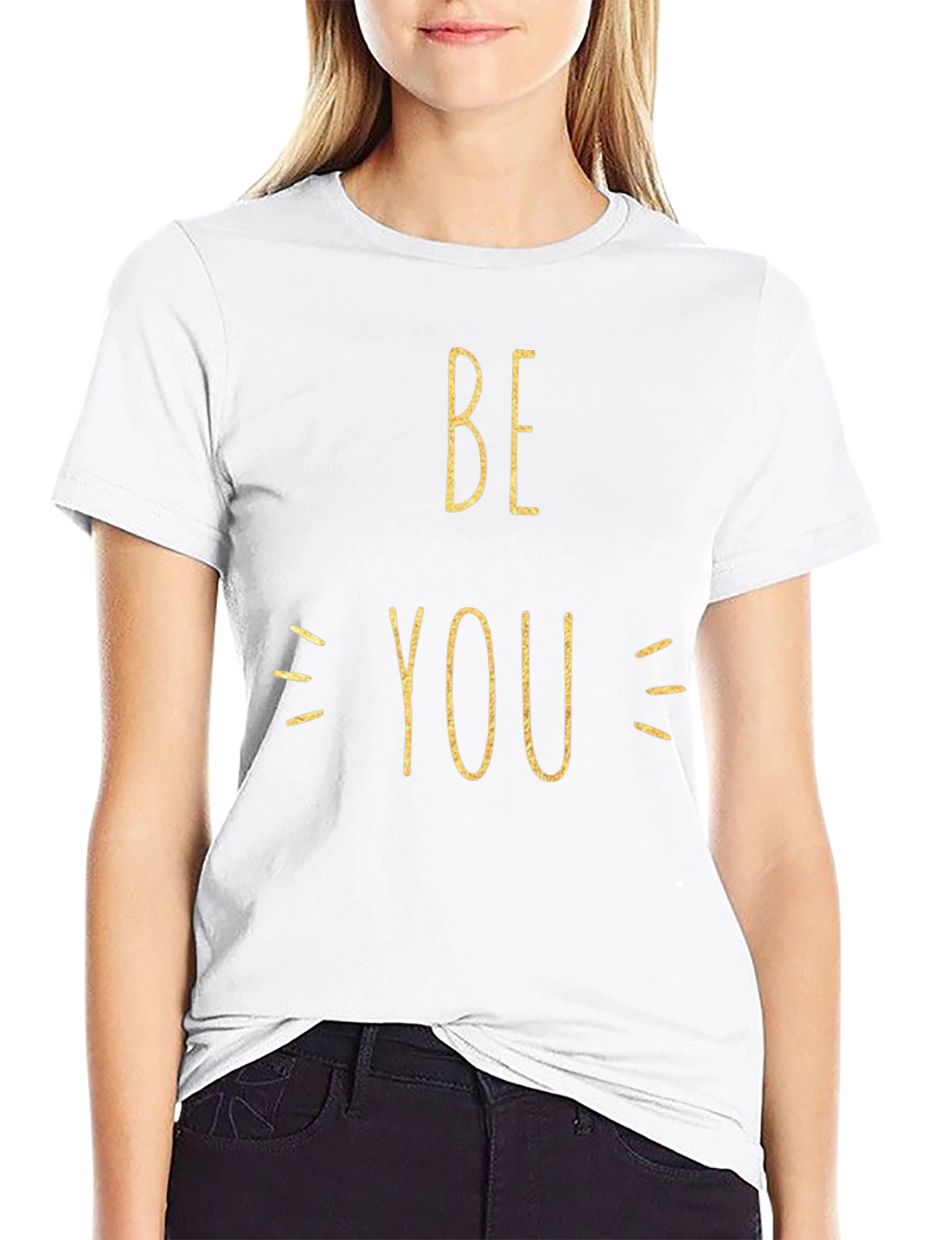Be You Graphic Print Crew Neck T-Shirt