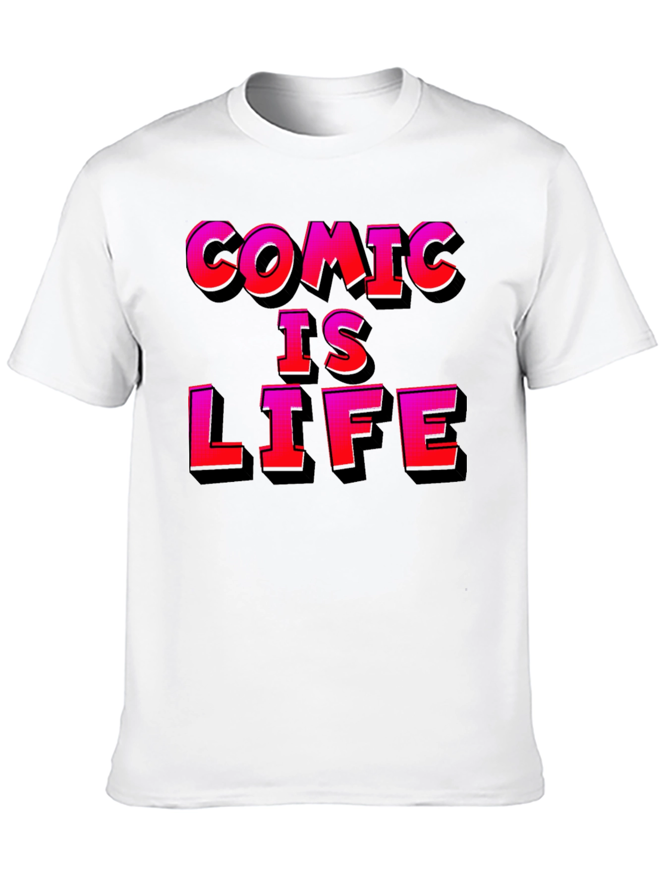 Comic Is Life Graphic T-Shirt - Black Cotton Tee