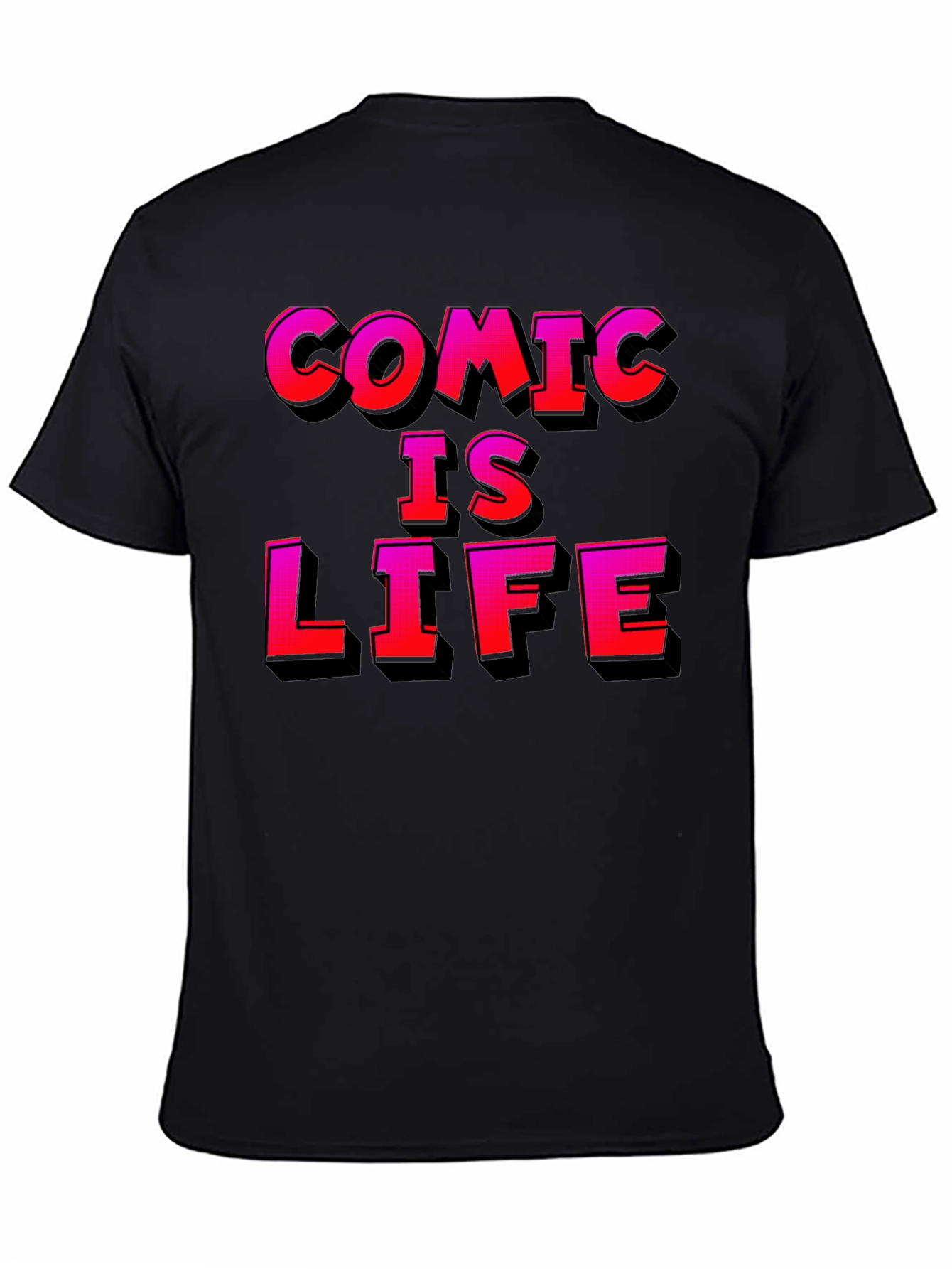 Comic Is Life Graphic T-Shirt - Black Cotton Tee
