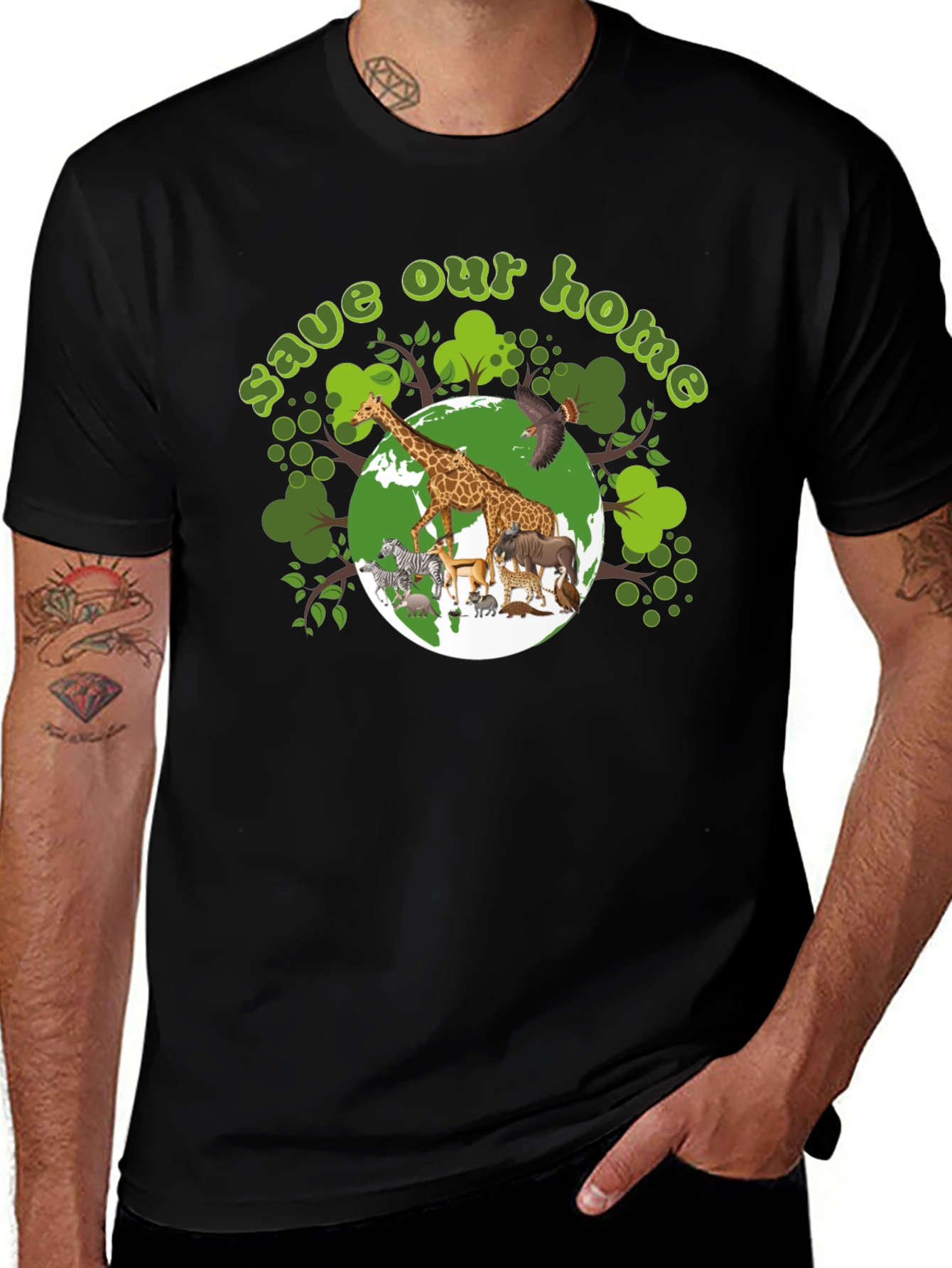 Save Our Home Graphic T-Shirt - Wildlife Conservation