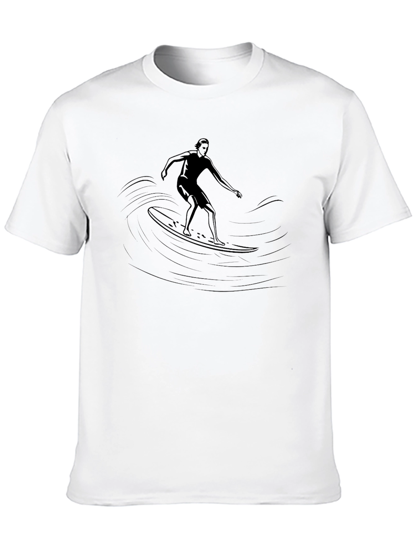 Surfer Graphic Tee - Black Cotton Blend