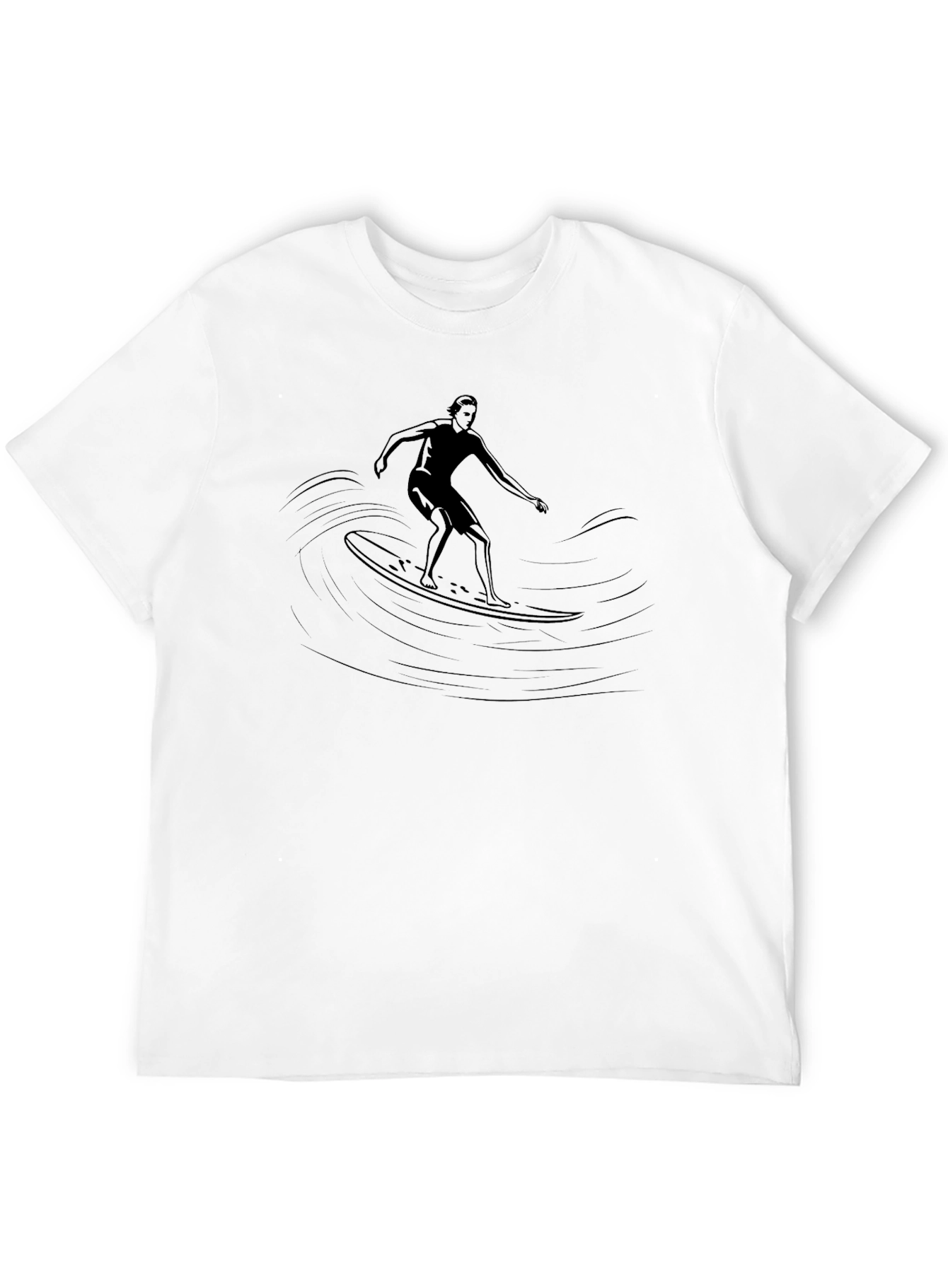 Surfer Graphic Tee - Black Cotton Blend